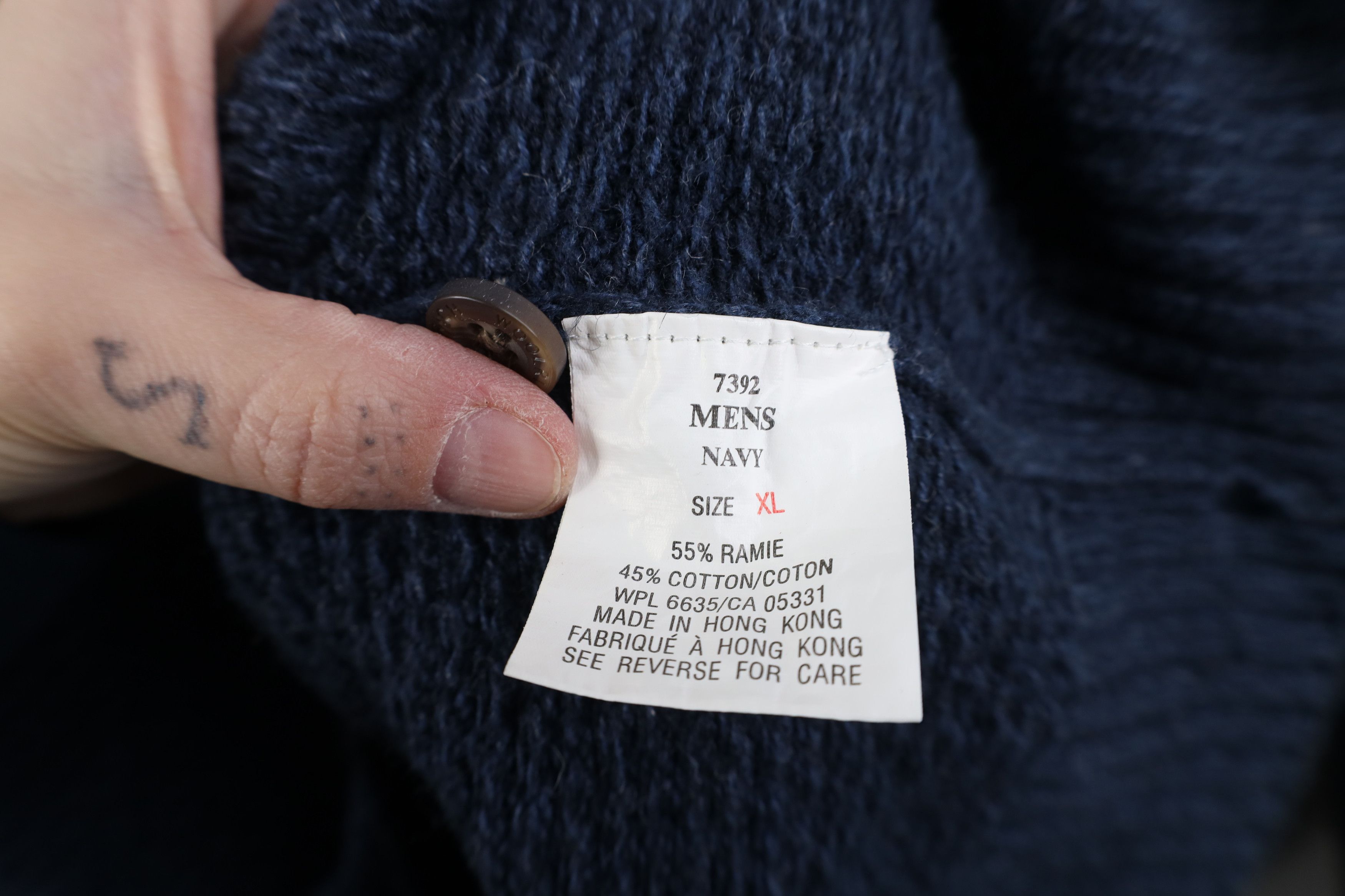 Woolrich Woolen Mills Vintage 90s Woolrich Blank Thermal Knit Henley Sweater Blue Size US XL / EU 56 / 4 - 8 Thumbnail