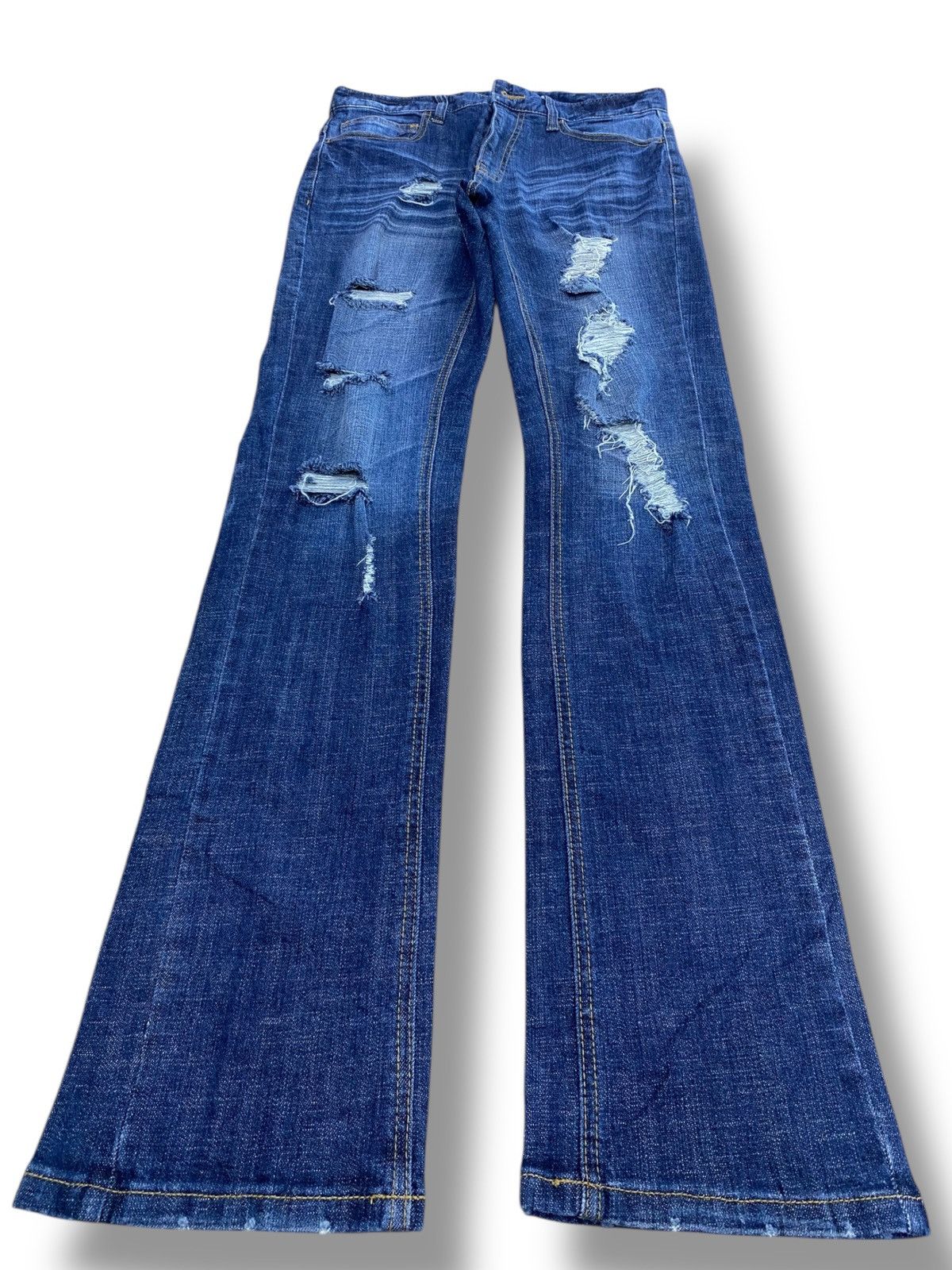 Japanese Brand Japanese Brand Whiskers Distressed Style Flare Jeans Size US 32 / EU 48 - 1 Thumbnail
