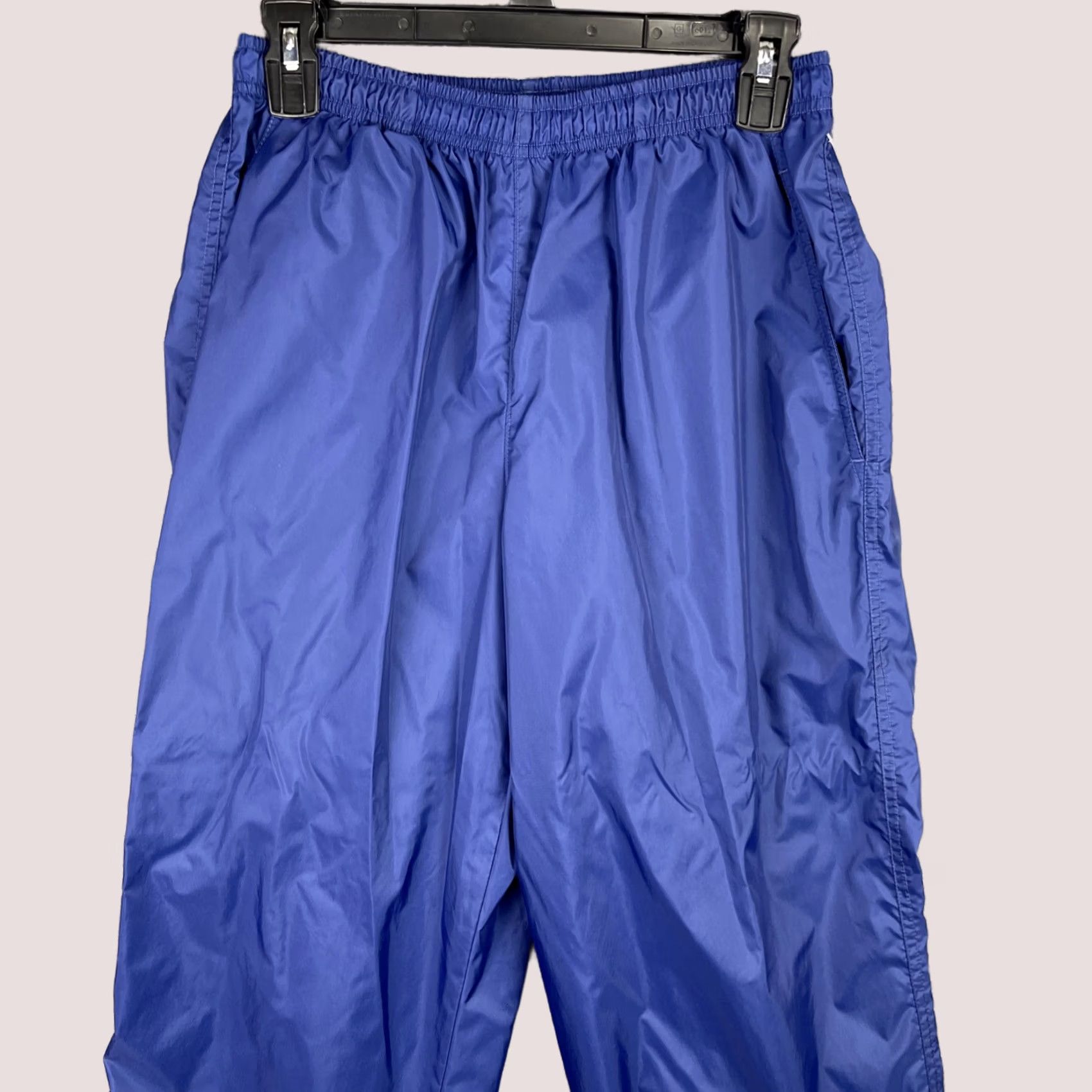 Nike Vintage Nike Track Pants Mens Small Blue Straight Leg Zip Cuff Baggy Windbreaker Size US 29 - 1 Thumbnail