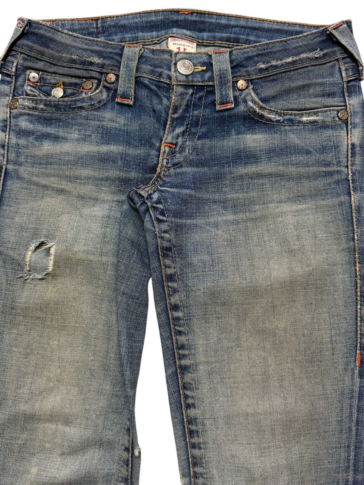 True Religion Vintage Usa 90s True Religion Mud Wash Faded Wide Leg Flared Size US 30 / EU 46 - 4 Thumbnail