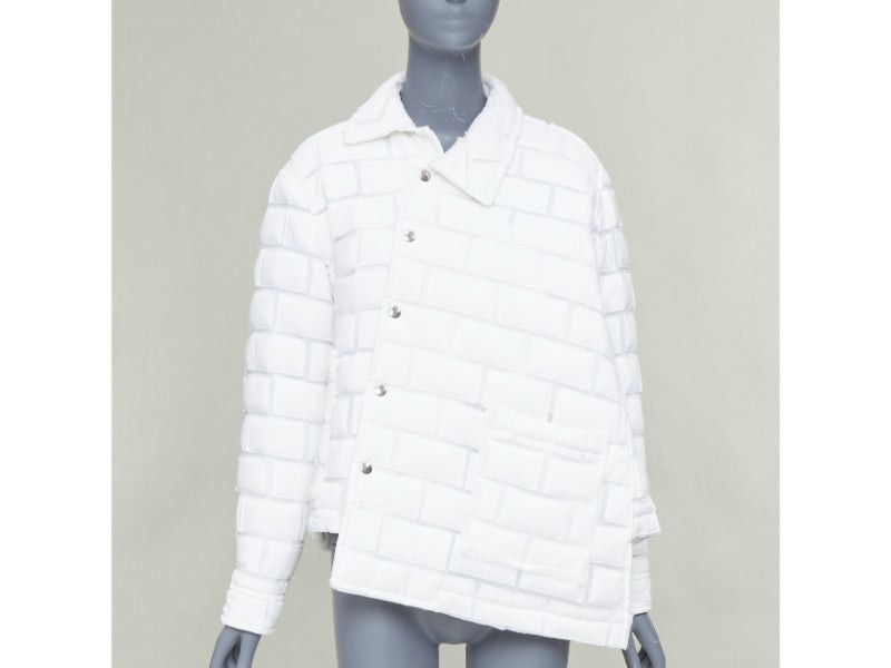 Comme des Garcons COMME DES GARCONS Homme Plus 2018 white brick sheer overlay quilted jacket XS Size S / US 4 / IT 40 - 1 Thumbnail
