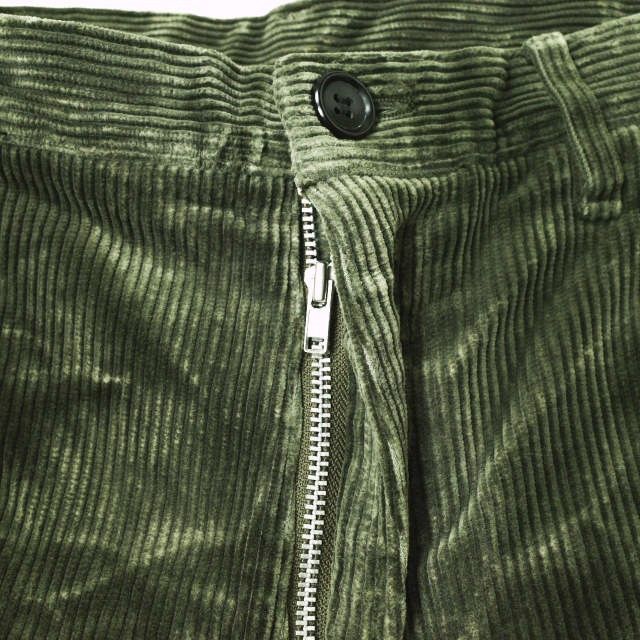 Comme des Garcons SHIRT Cropped Pants Corduroy tapered cotton zipper plain Olive Size US 34 / EU 50 - 3 Thumbnail