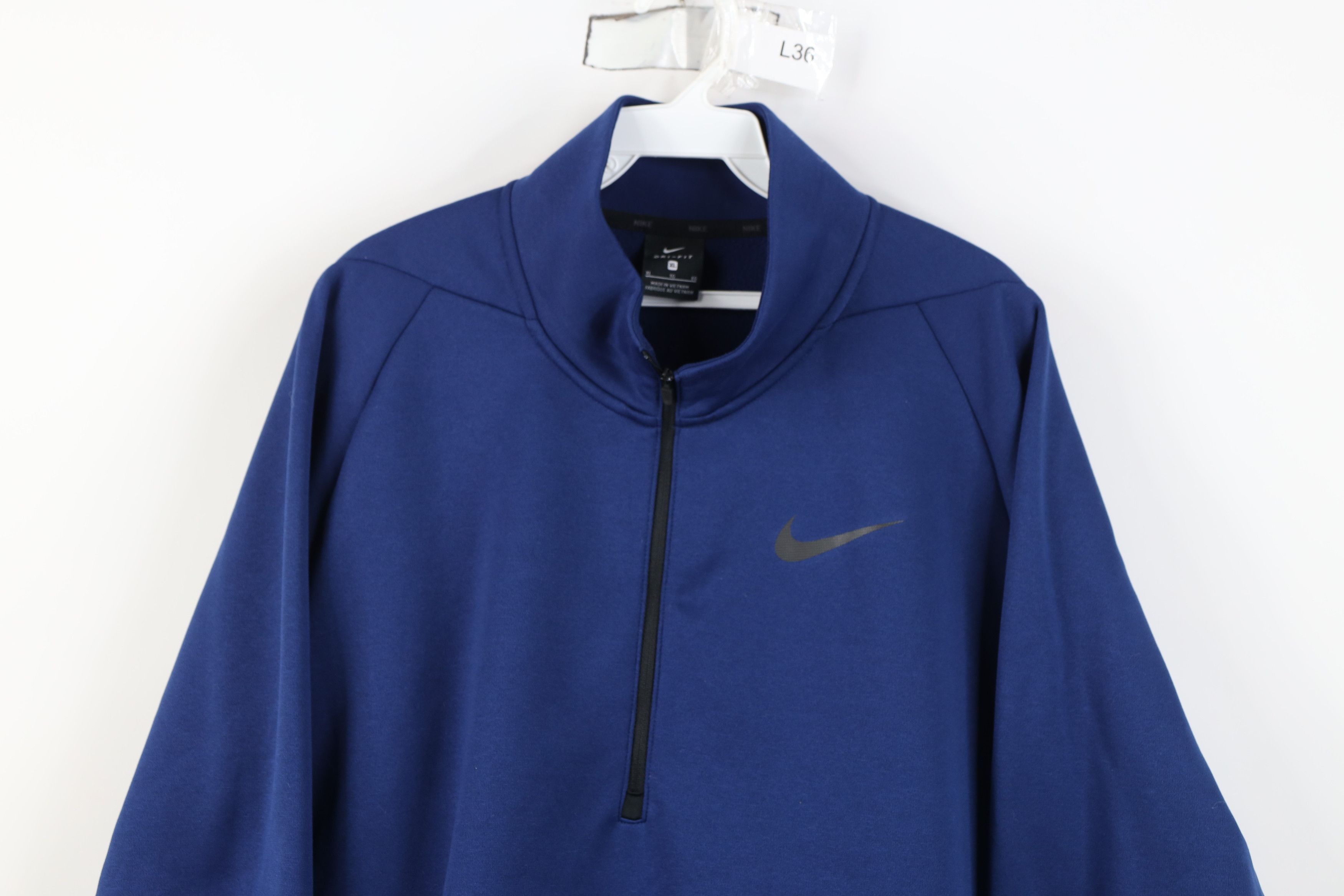 Nike Vintage Y2K Nike Lined 1/4 Half Zip Pullover Sweatshirt Blue Size US XL / EU 56 / 4 - 2 Thumbnail
