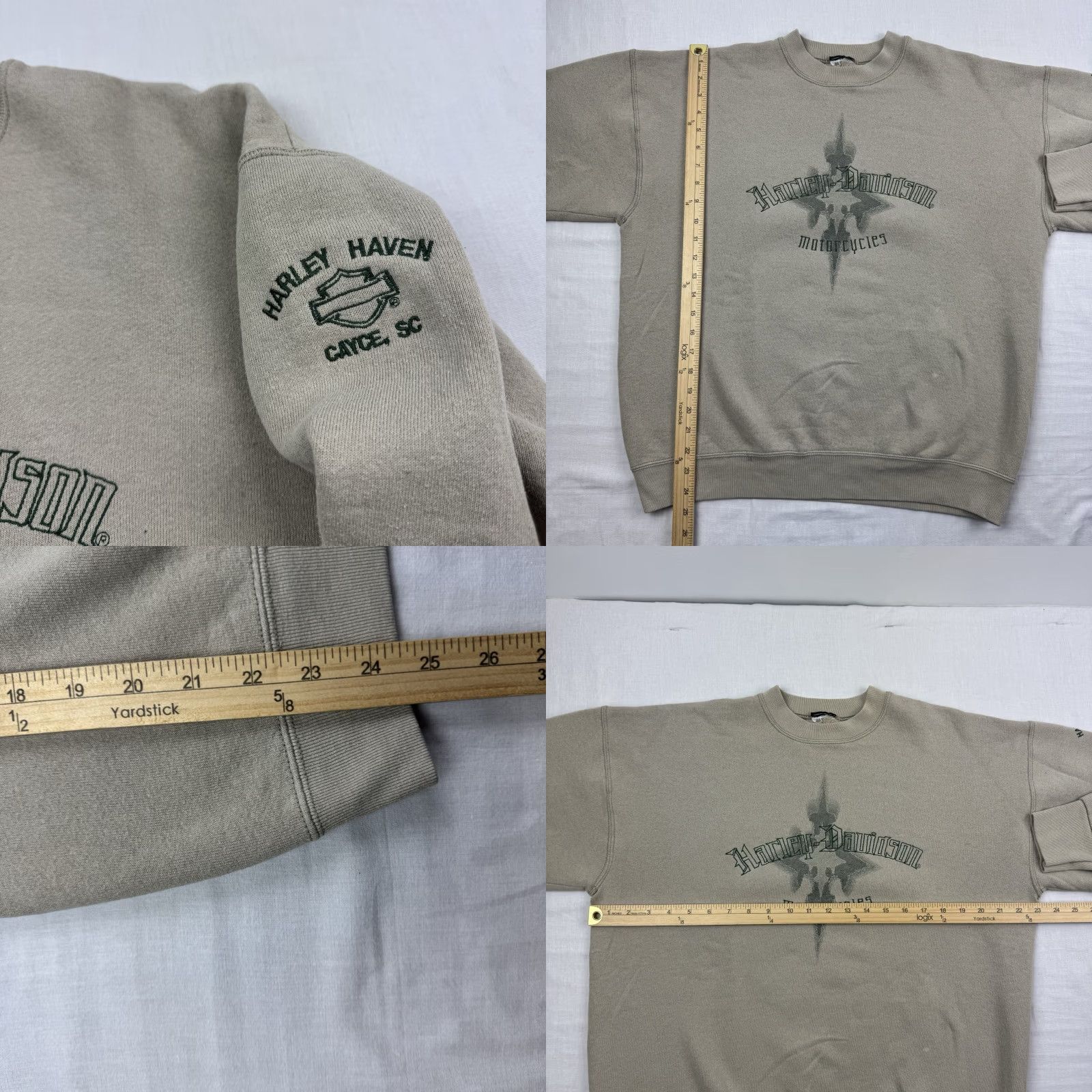 Harley Davidson Vintage Harley-Davidson Sweatshirt Adult Medium Tan Embroider Biker Motorcycle Size US M / EU 48-50 / 2 - 8 Thumbnail