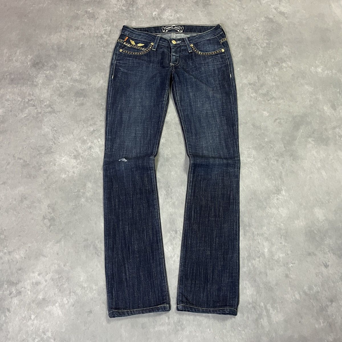 Robins Jeans ROBIN’S JEAN - Swarovski Studded Wing Embroidery Biker Denim Size US 26 / EU 42 - 2 Thumbnail