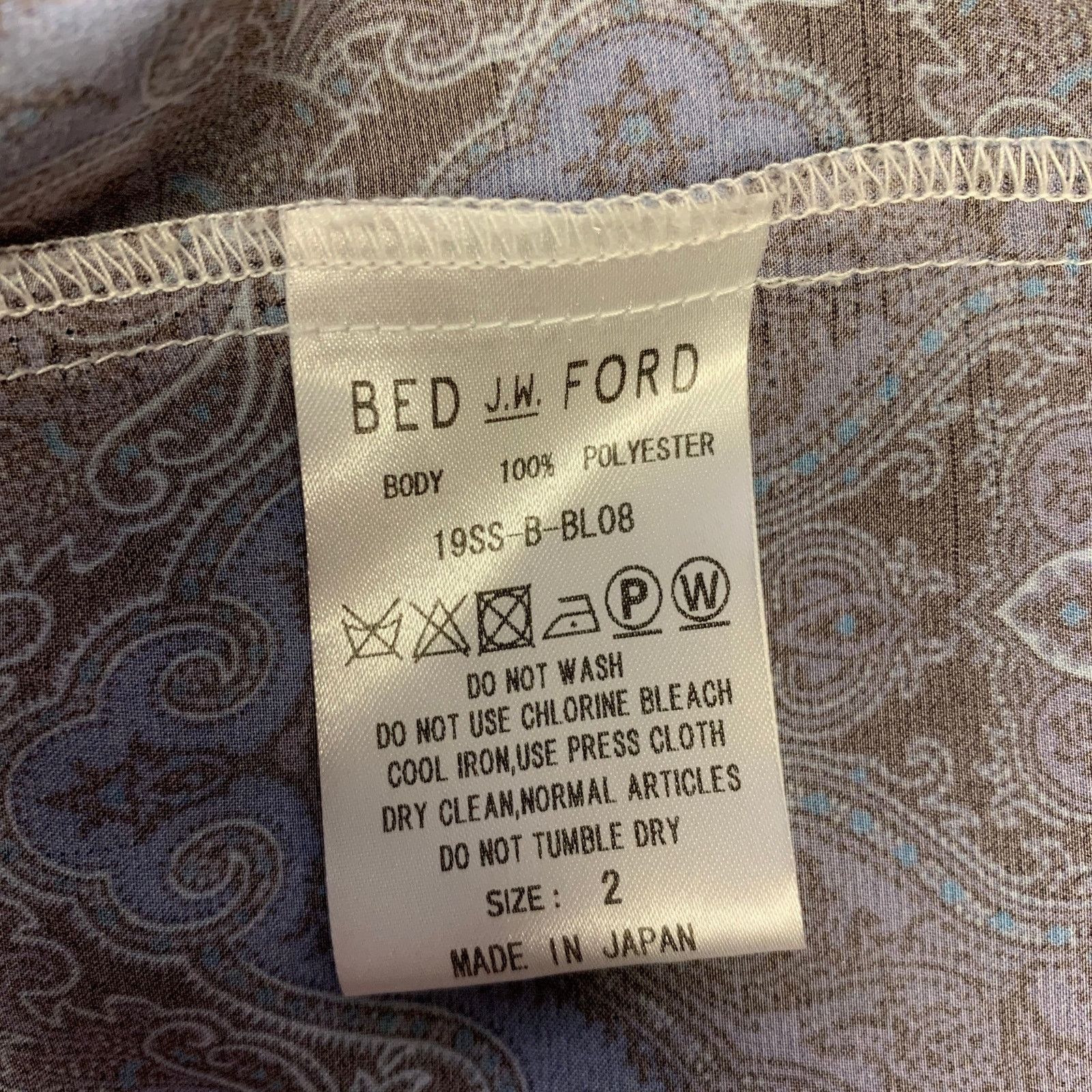 Bed j.w. Ford BED J.W. FORD M Blue Navy Paisley Camp Long Sleeve Shirt Size US M / EU 48-50 / 2 - 6 Thumbnail