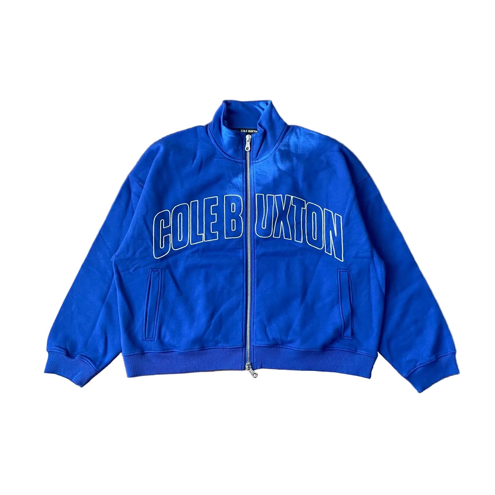 Cole Buxton Cobalt Blue Embroidered Logo Oversized Varsity Jacket Size US L / EU 52-54 / 3 - 1 Thumbnail