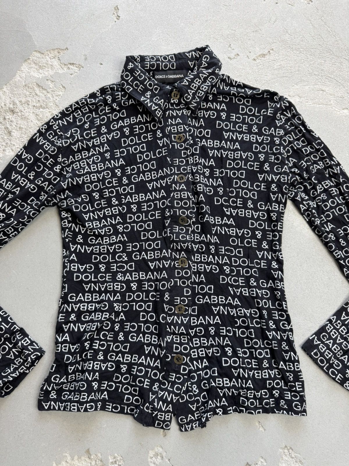 Other Vintage Dolce&Gabbana Monogram Big Logo Shirts S-M Size S / US 4 / IT 40 - 2 Thumbnail
