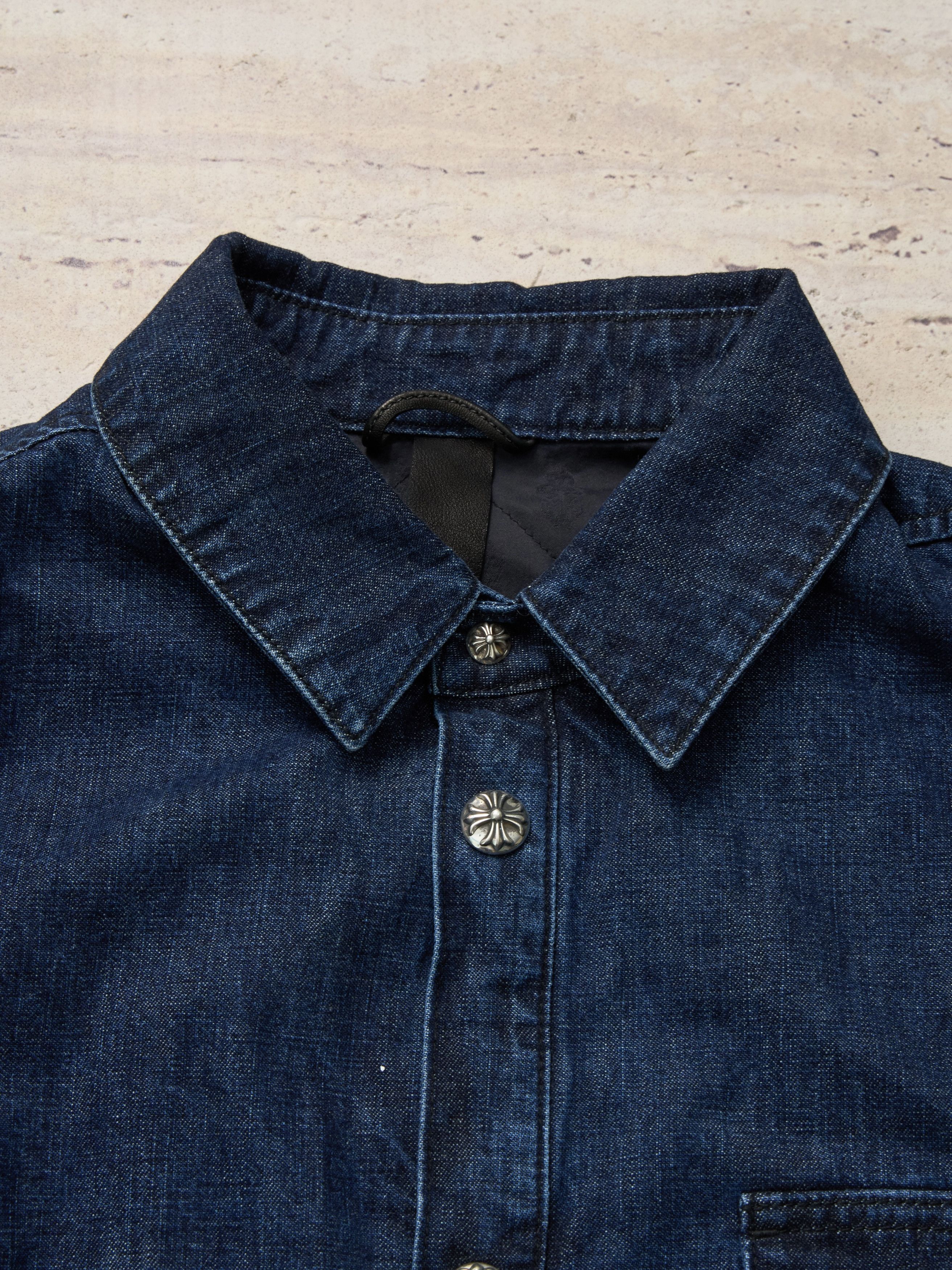 Chrome Hearts Chrome Hearts Blue & White Script Padded Denim Jacket Size US L / EU 52-54 / 3 - 4 Thumbnail