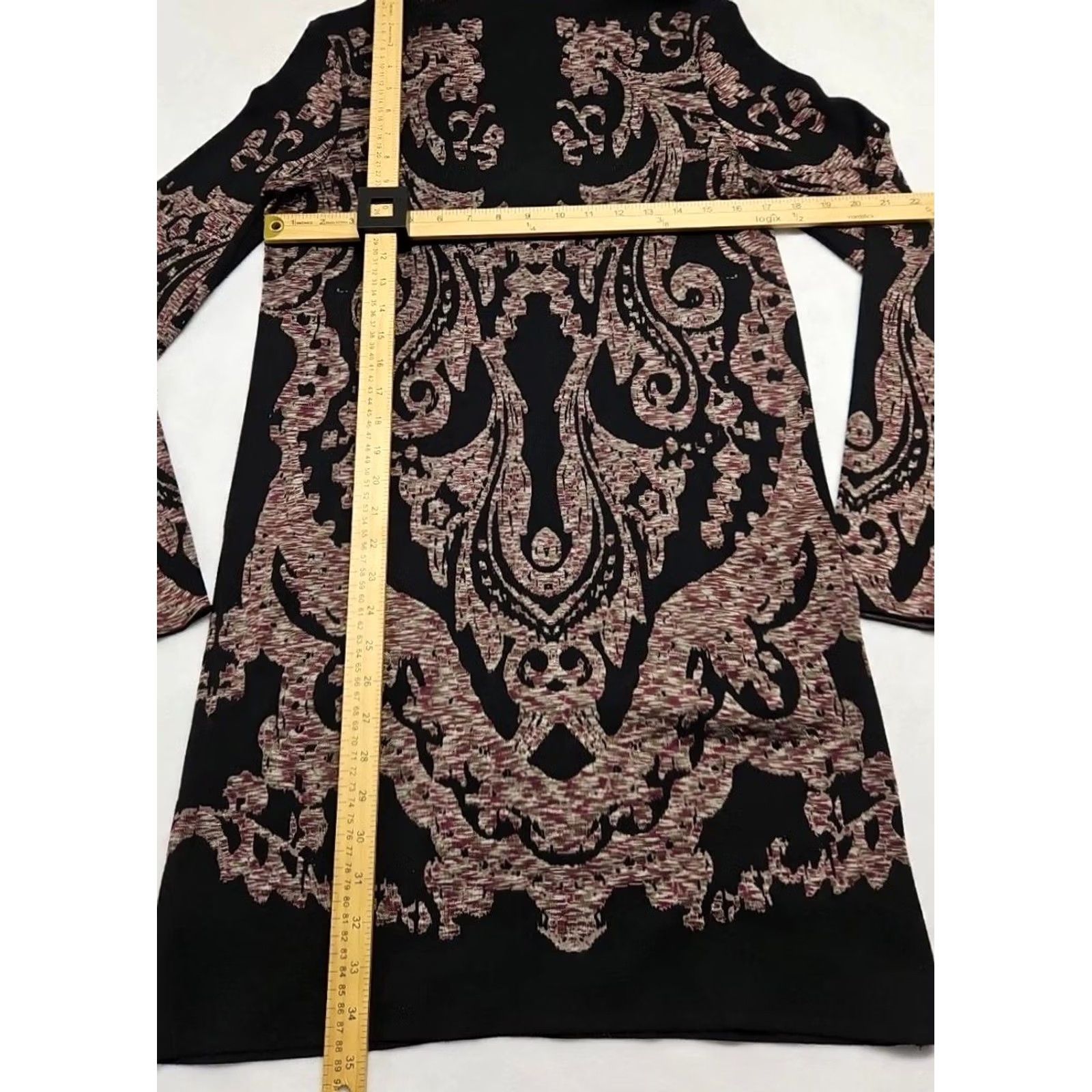 Free People Free People Mini Dress Small Petite Black Pink Paisley Boho Bell Sleeve Mock Neck Pullover Knit Lightweight Womens Short 34” Size S / US 4 / IT 40 - 7 Thumbnail