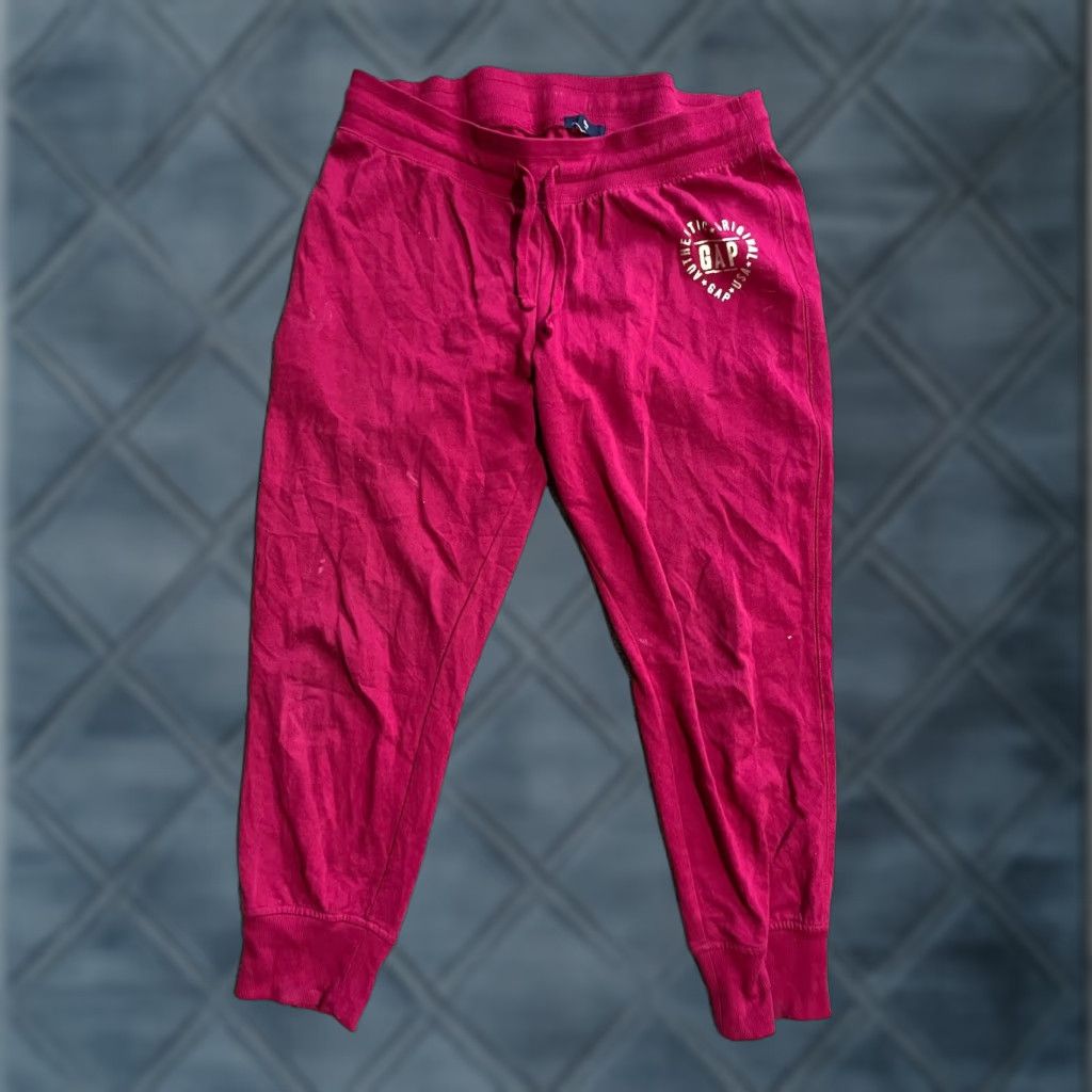 Gap Vintage Gap Women’s Tapered Jersey Pants M Red Activewear Lounge Joggers Size 32" / US 10 / IT 46 - 1 Thumbnail