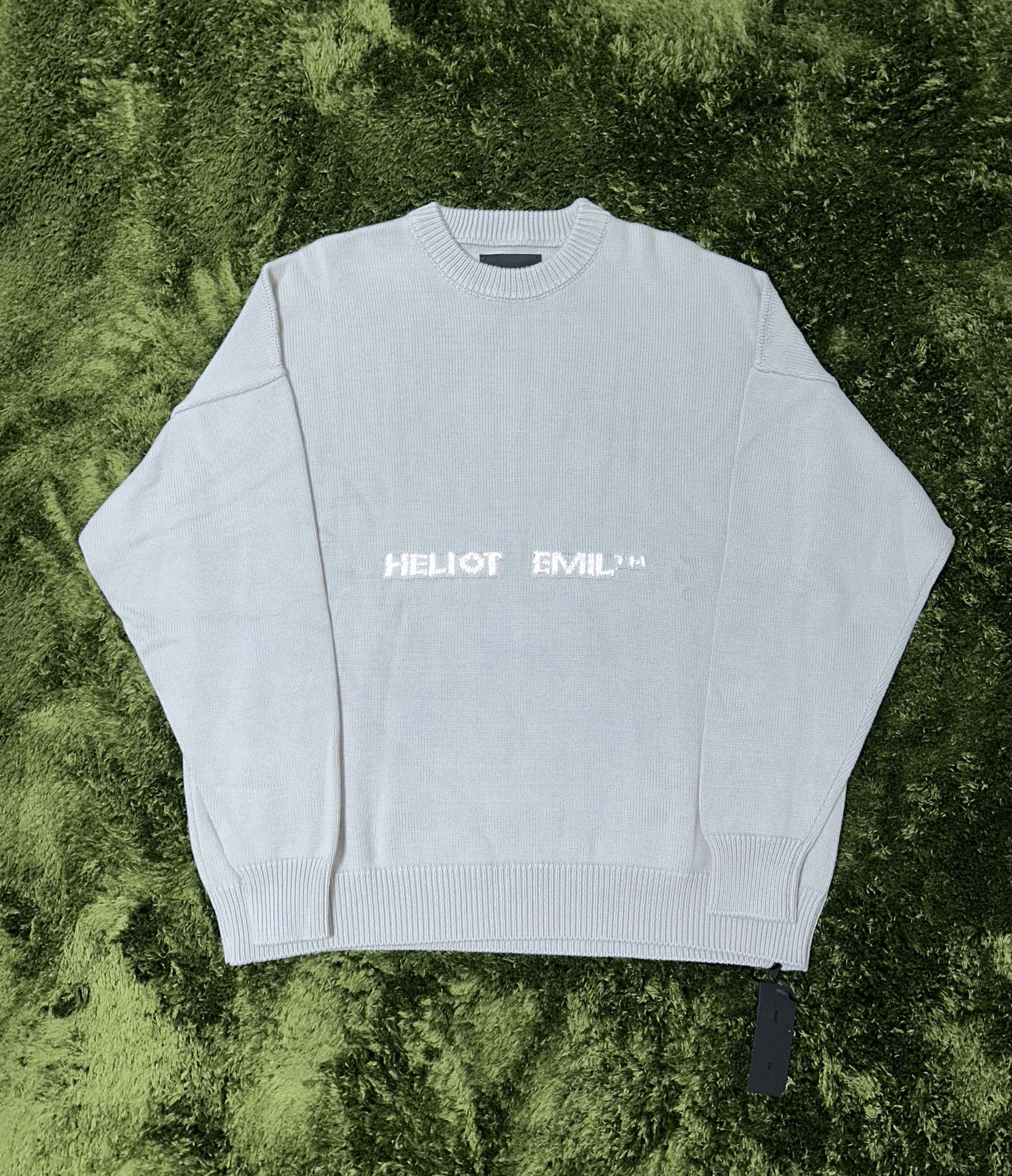 【HELIOT EMIL】グレースウェットシャツ Heliot Emil [48] heliot emil reflective logo knit gray | Grailed