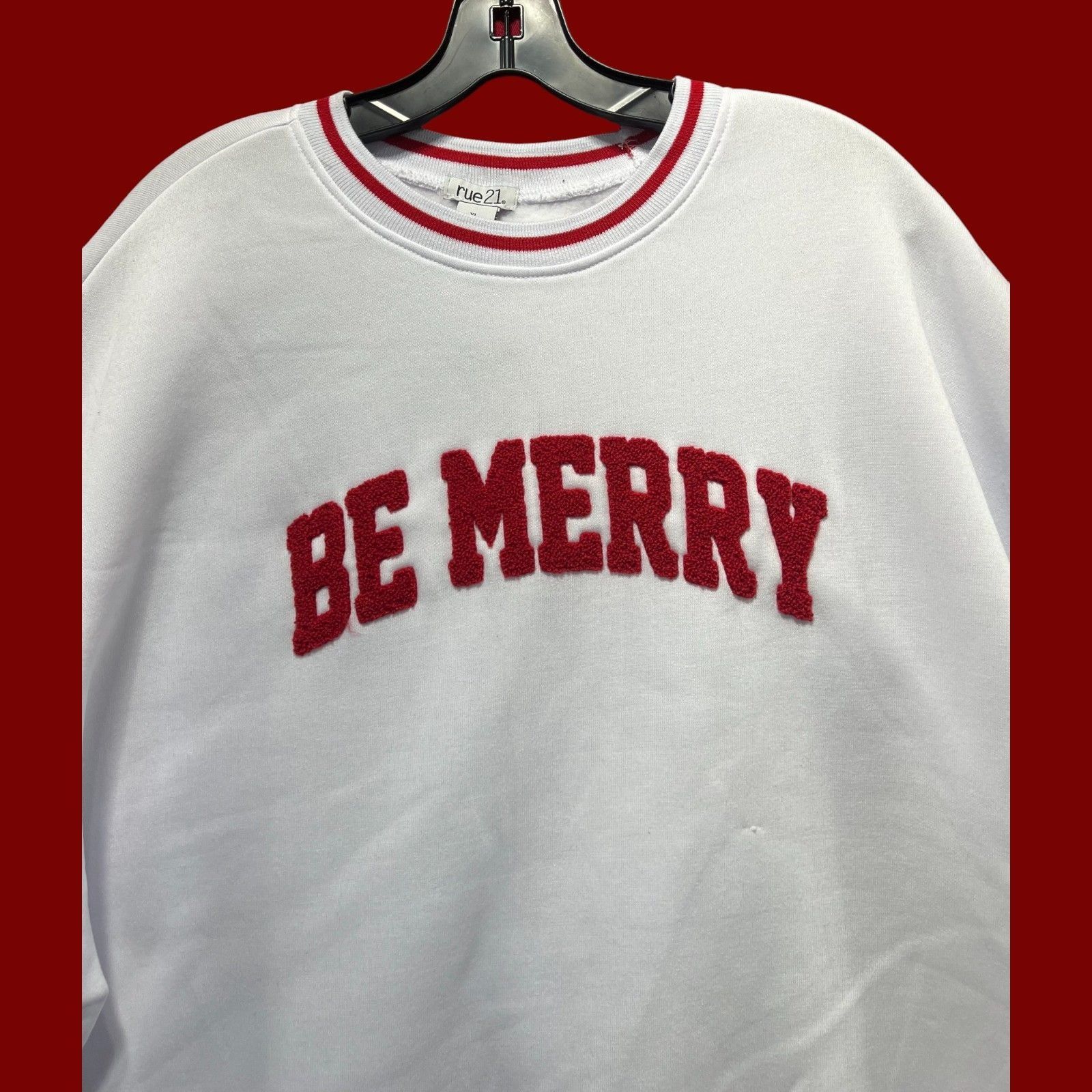 rue21 Rue 21 - Men's Long Sleeve Sweatshirt - White - Extra Large Size US XL / EU 56 / 4 - 11 Thumbnail