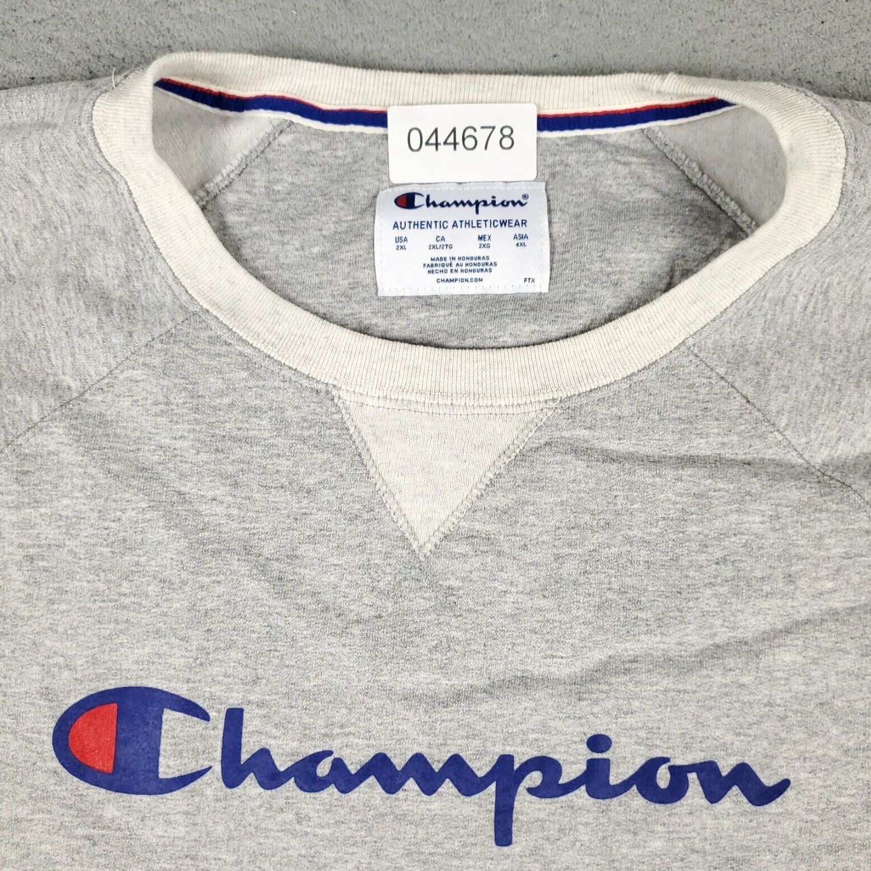 Champion VINTAGE Champion Sweater Pullover Mens 2XL Crew Neck Long Sleeve Casual Knit Top Gray Size US XXL / EU 58 / 5 - 2 Thumbnail