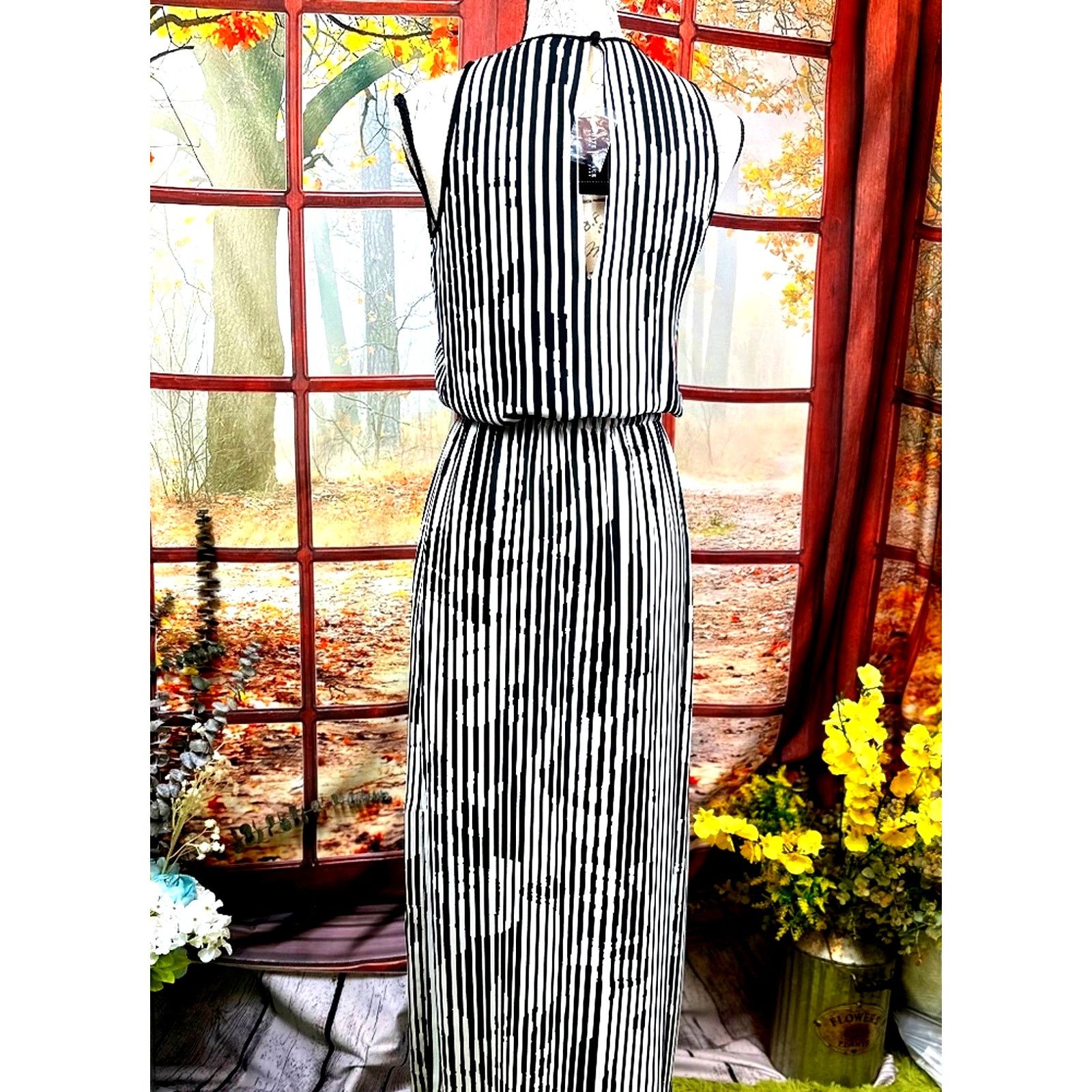 White House Black Market White House Black Market Striped Maxi Dress Black/White 2 Size XS / US 0-2 / IT 36-38 - 12 Thumbnail