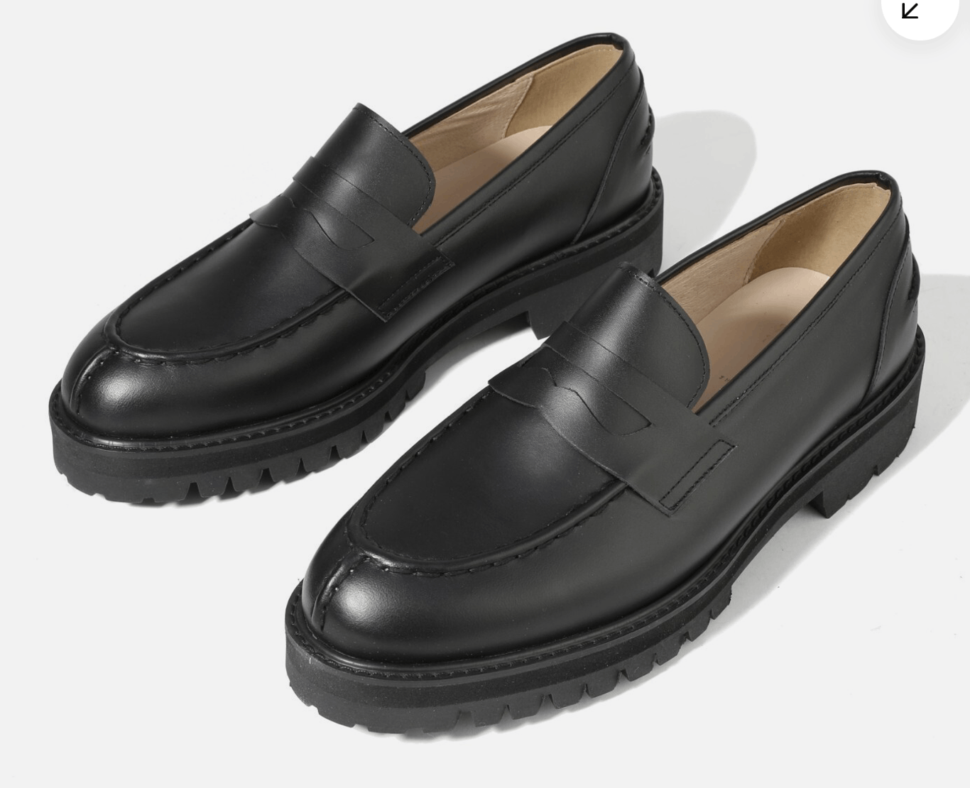 Firenze Firenze Atelier Black Leather Chunky Penny Loafers Vibram Size US 7 / EU 40 - 1 Thumbnail