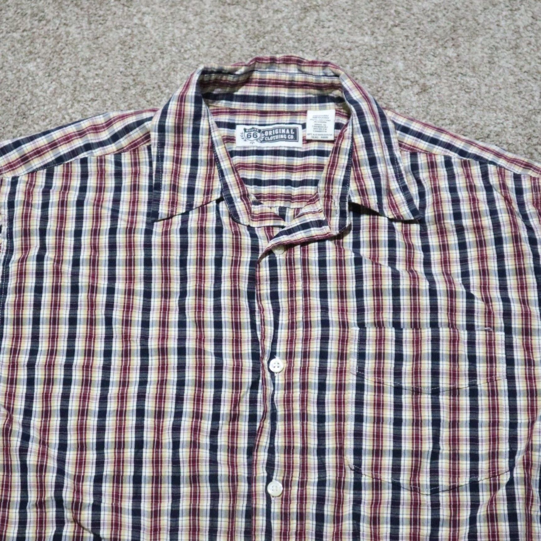 Route 66 Route 66 Shirt Men Size M Medium Red Plaid Button-Up Short Sleeve Casual Vintage No Size US M / EU 48-50 / 2 - 2 Thumbnail