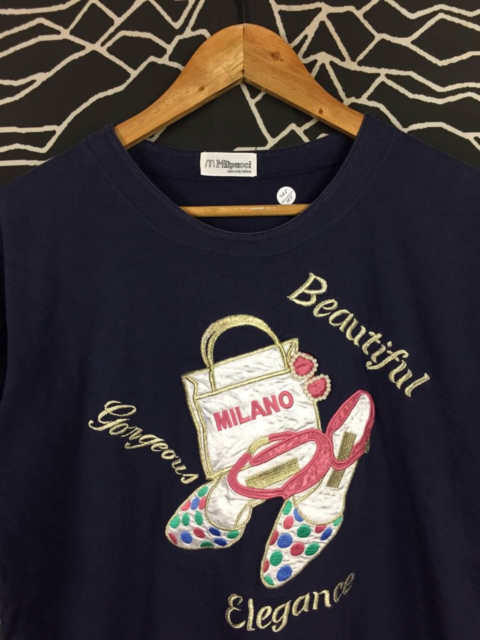 Vintage Milpucci Milano Beautiful Elegance Embroidery Tee Size M / US 6-8 / IT 42-44 - 3 Thumbnail