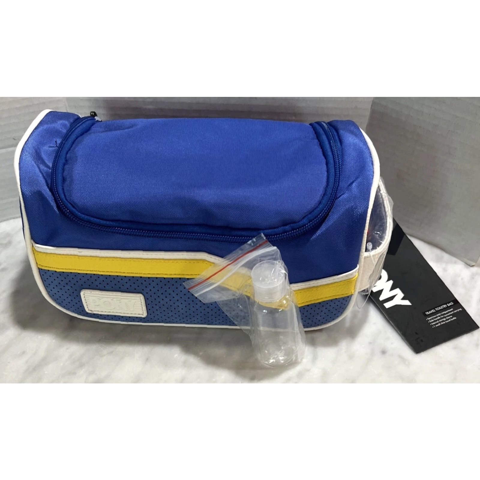 PONY Pony Travel Toiletry Bag Dopp Blue Zipper Inside Pockets MSRP 5 NWT Men Travel Polyester Clutch Bag 10”x5.5”x5” Size ONE SIZE - 2 Thumbnail