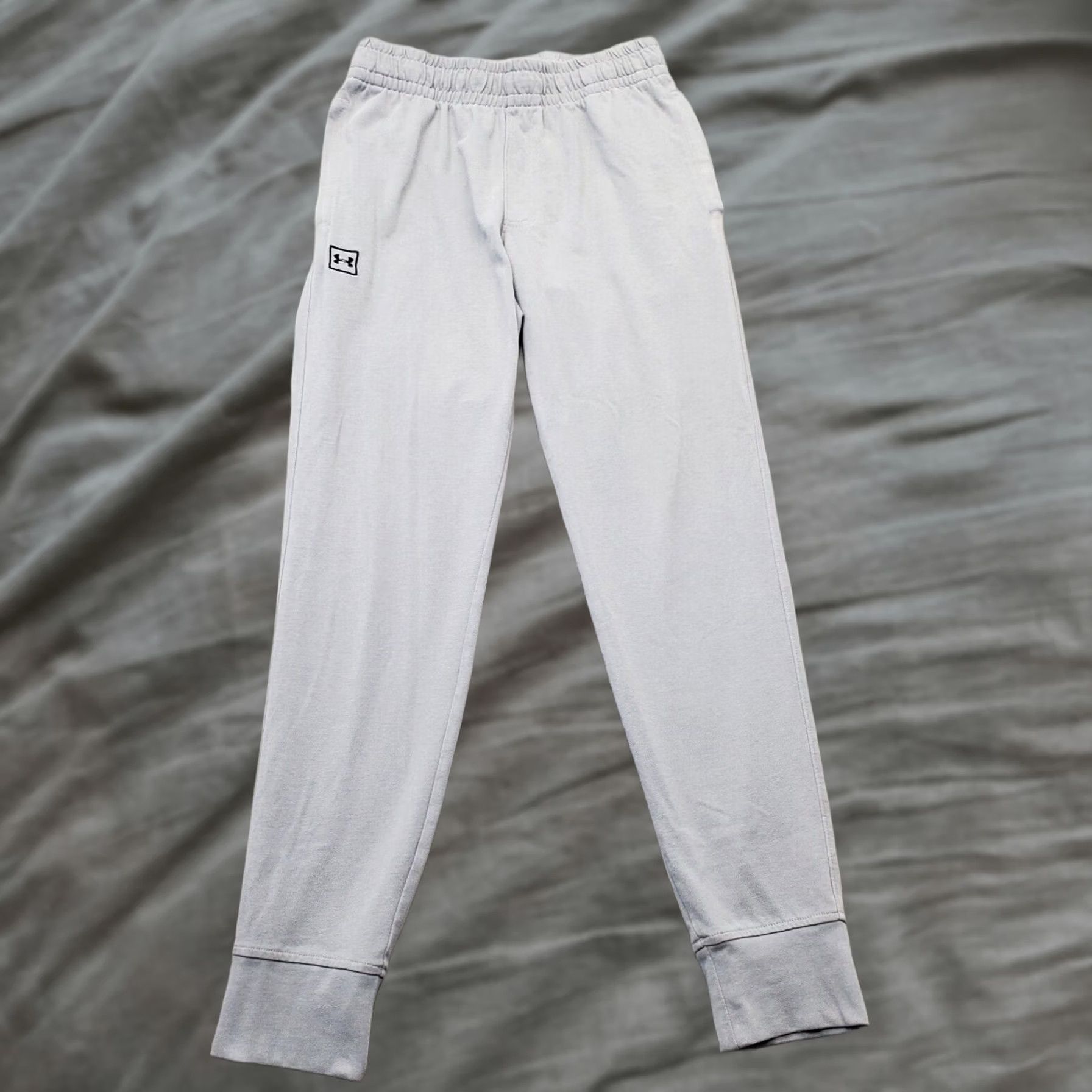 Under Armour Under Armour Activewear Pants Mens M Gray Elastic Waist Tapered Leg Stretch Jogger Athletic"} Size US 31 - 1 Thumbnail