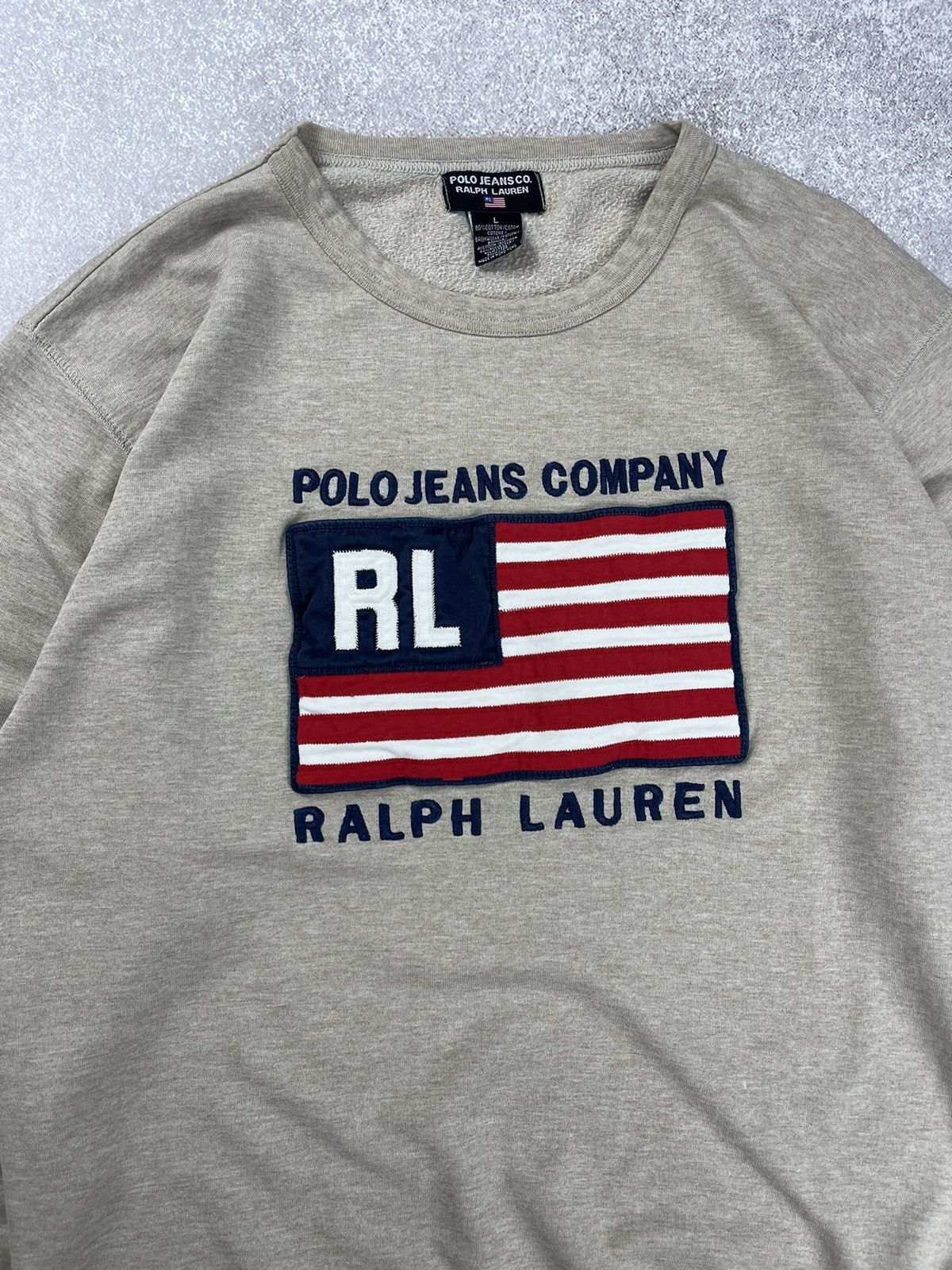 Polo Ralph Lauren Polo Jeans Company Ralph Lauren American Flag Sweatshirt Size US L / EU 52-54 / 3 - 5 Thumbnail