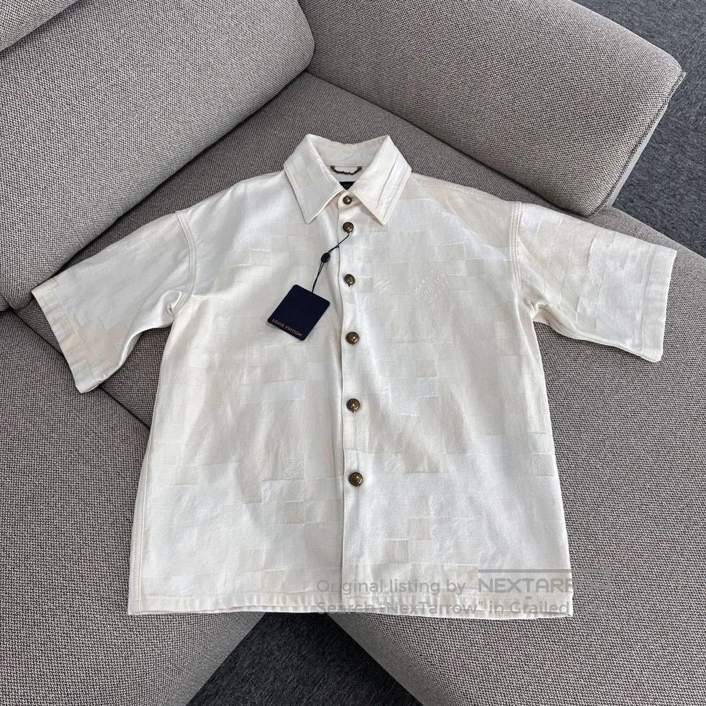 Louis Vuitton Louis Vuitton SS24 Beige Plaid Embroidered Shirt. Size US S / EU 44-46 / 1 - 1 Thumbnail