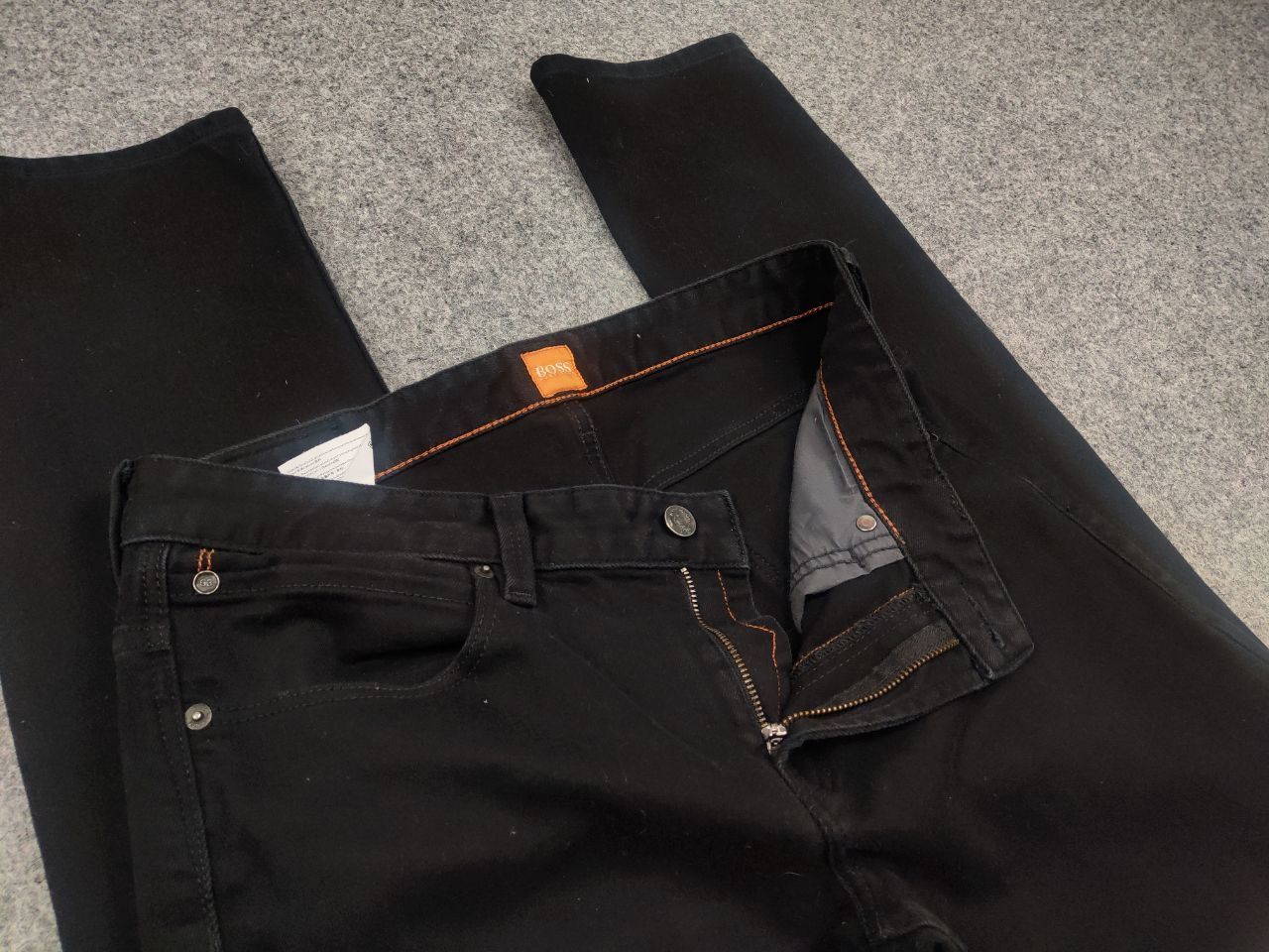 Hugo Boss Hugo Boss Orange 63 Noir Black Slim fit Tapered Denim Jeans Size US 32 / EU 48 - 6 Thumbnail