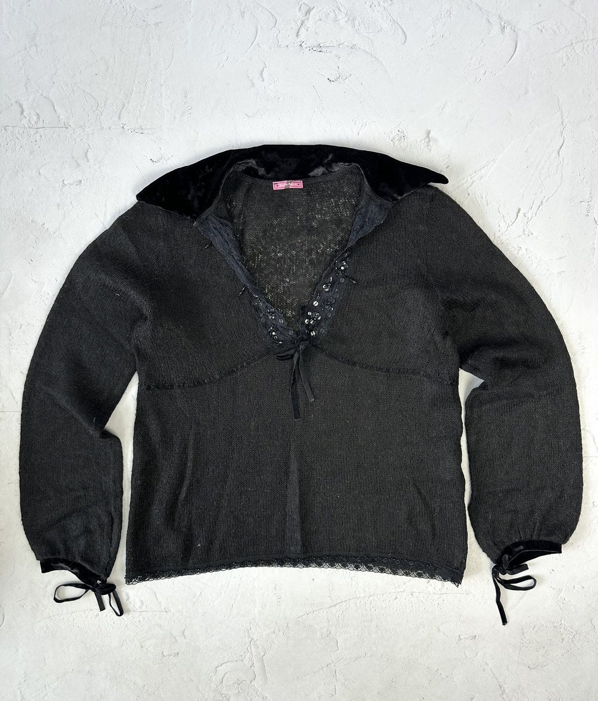 Beauty Beast × If Six Was Nine × Vintage Vintage Black Mohair Sweater Size M / US 6-8 / IT 42-44 - 1 Thumbnail