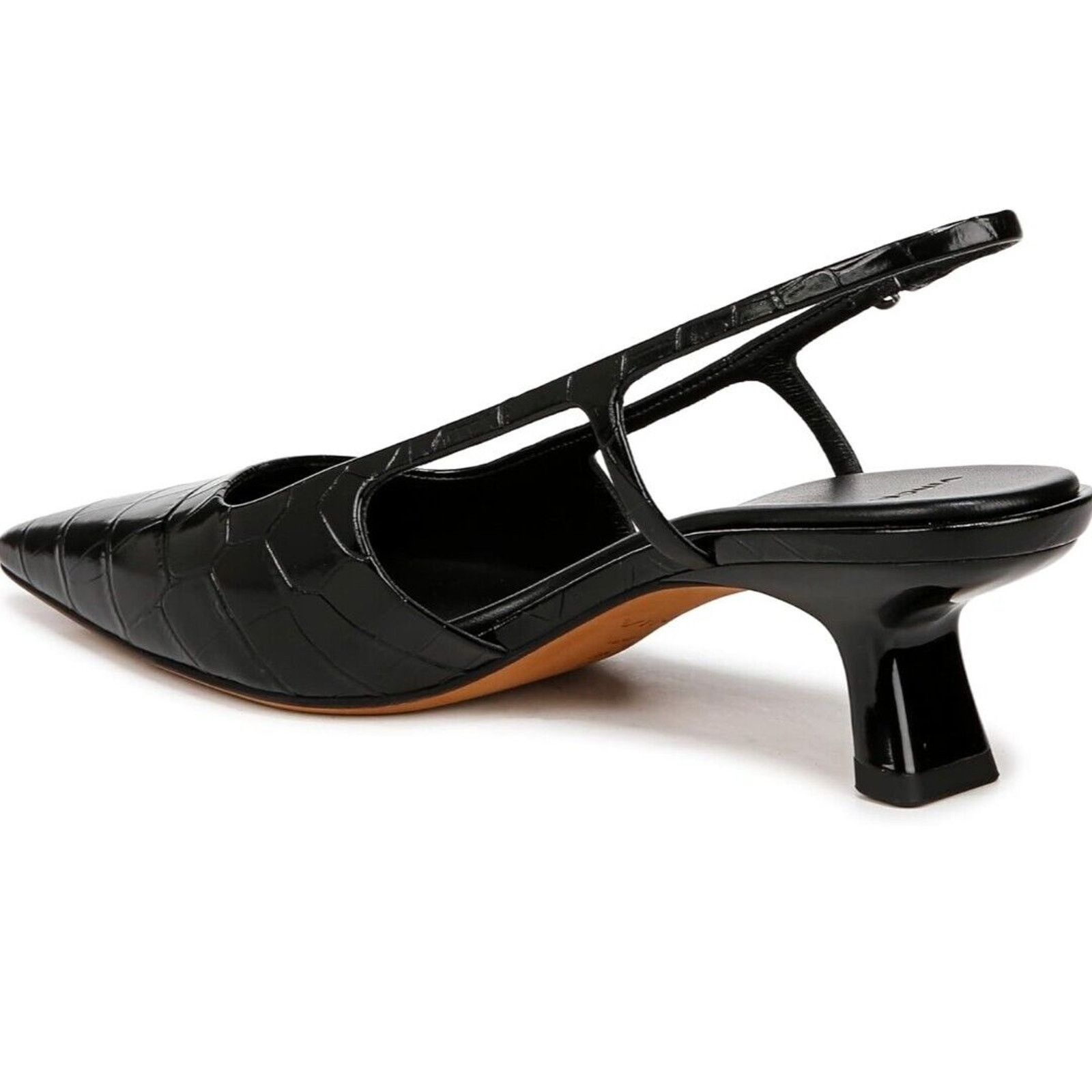 Vince Vince Womens Bianca Black CR, Black Crock Print Leather Size US 6.5 / IT 36.5 - 8 Thumbnail