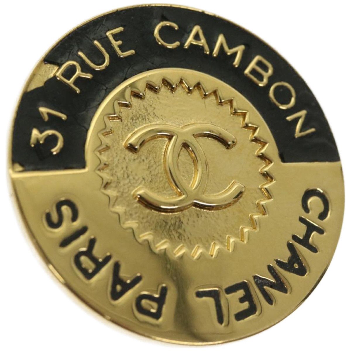 image of Chanel Brooch Metal Gold Cc Auth Bs12167, Women's