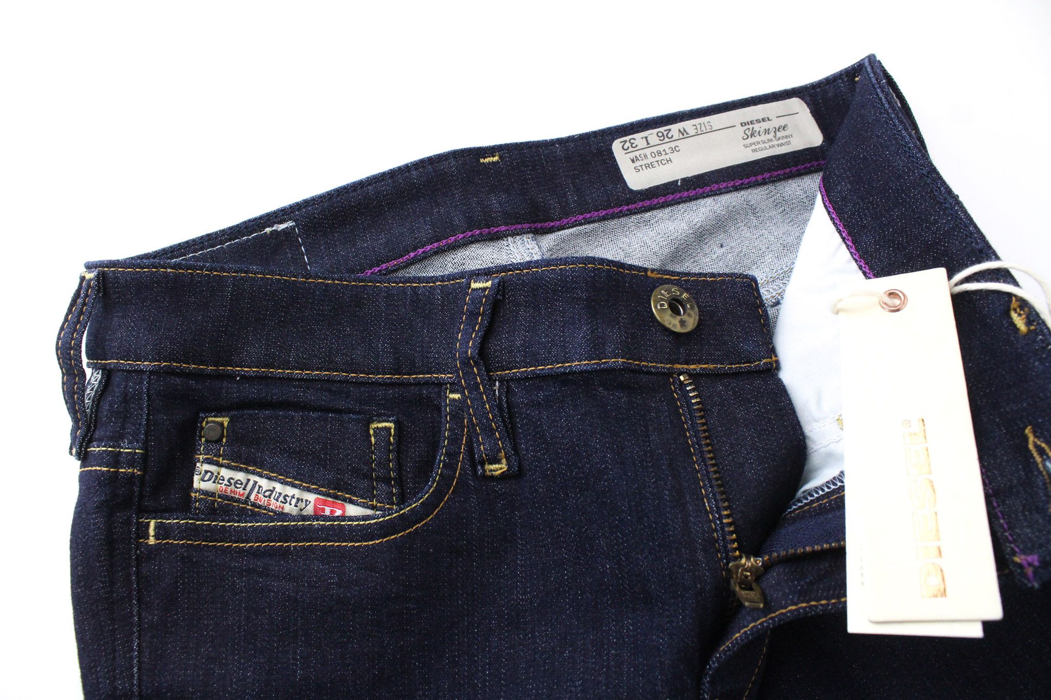 Diesel SKINZEE 0813C W26/L32 Blue Stretch Jeans 71399 Size 26" / US 2 / IT 38 - 3 Thumbnail