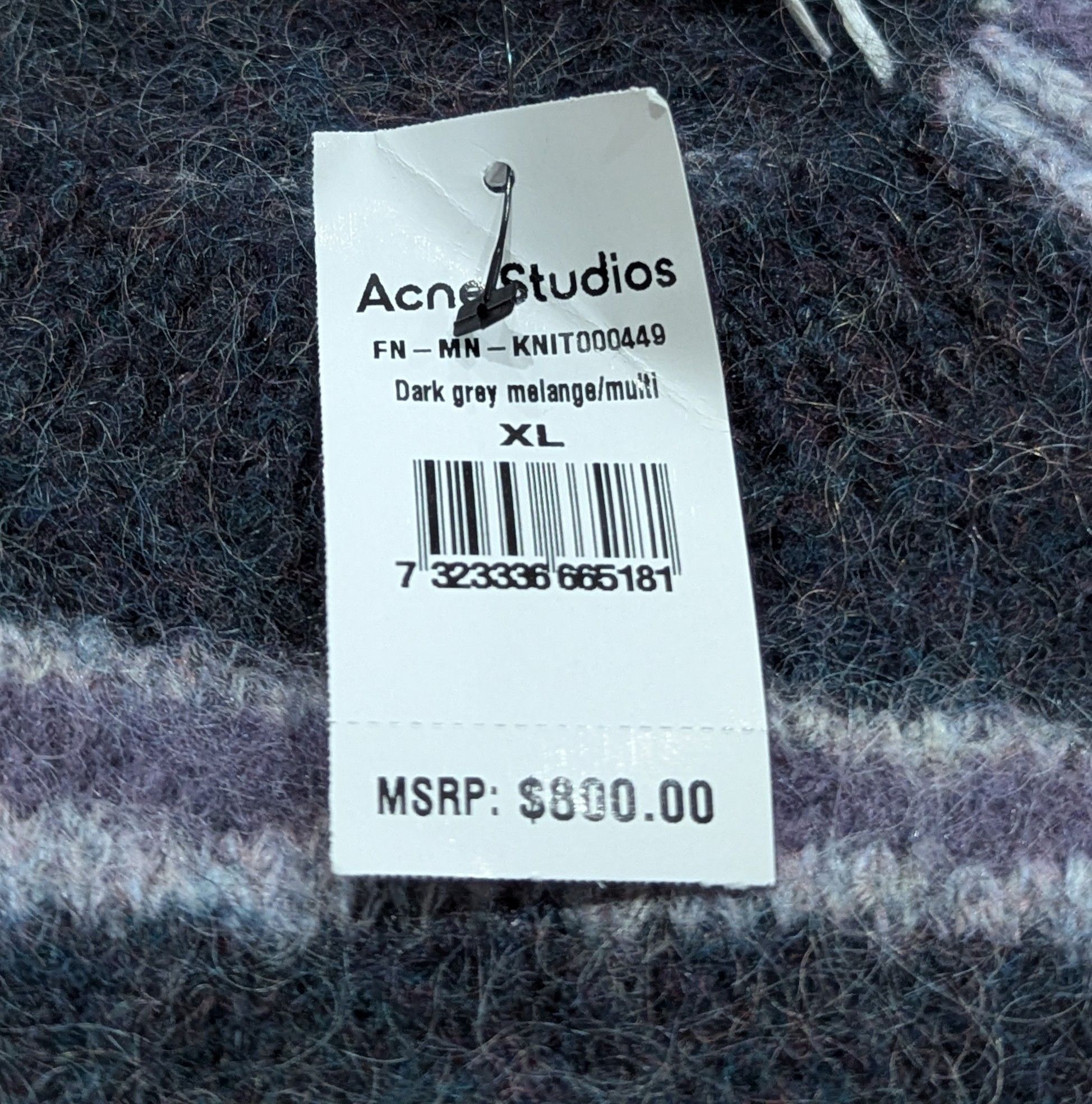 Acne Studios Acne Studios "Kwatta Vase" Striped Sweater Gray Melange XL Size US XL / EU 56 / 4 - 7 Thumbnail