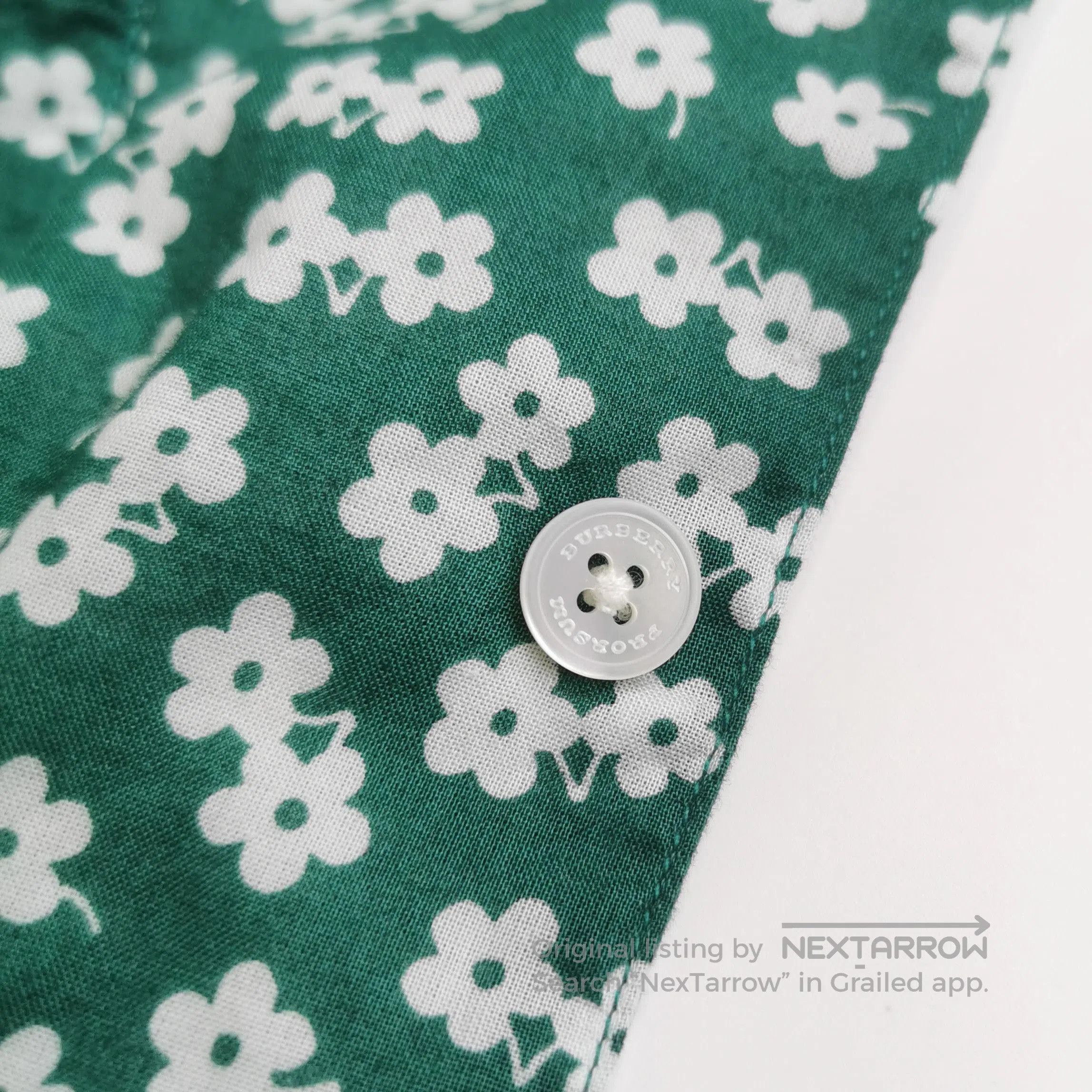 Burberry Burberry Floral Pattern Cotton Shirt Size 39 . Size US M / EU 48-50 / 2 - 3 Thumbnail
