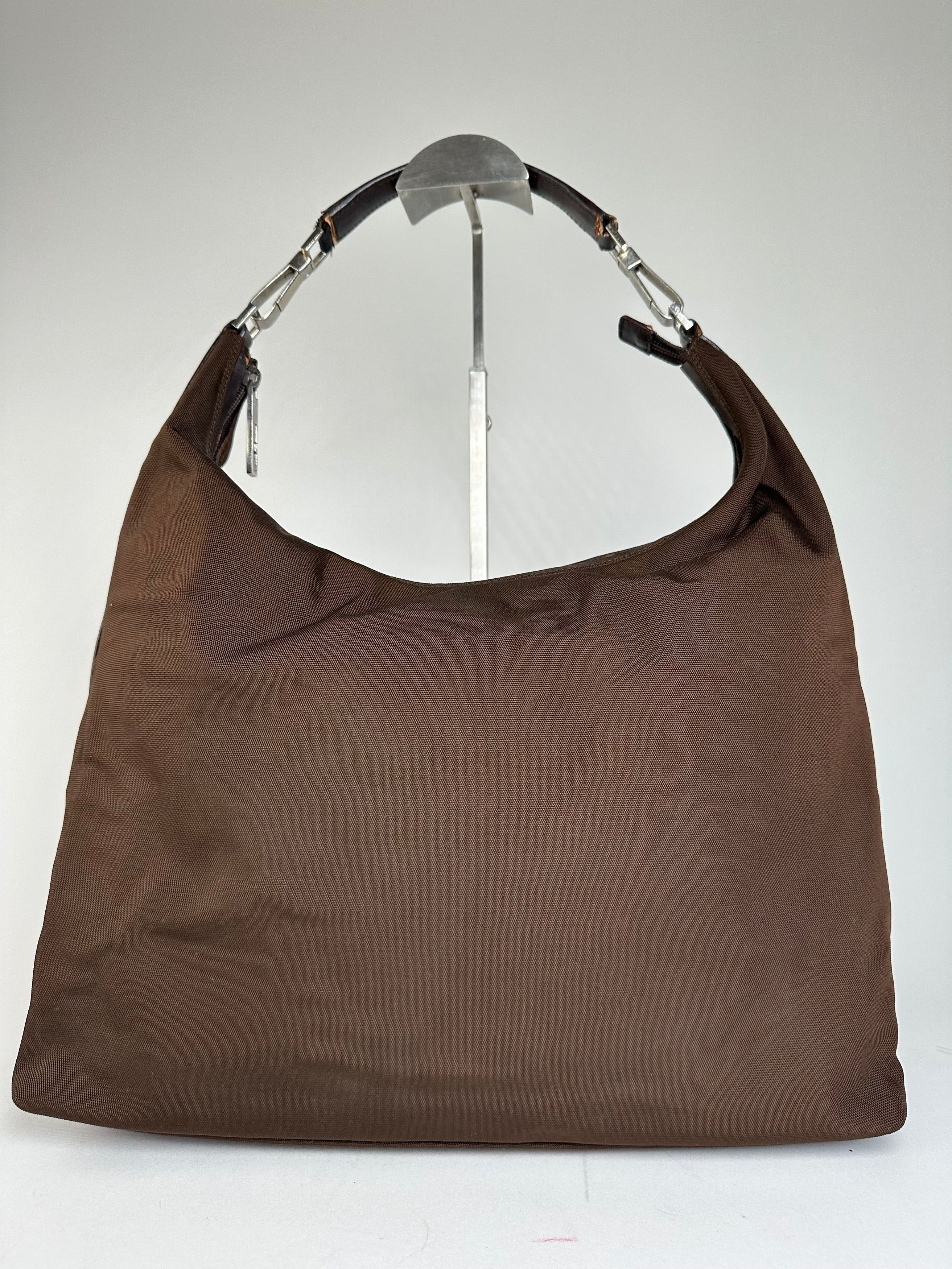 Gucci Vintage Canvas Leather Slouchy Hobo Handbag Brown Size ONE SIZE - 1 Thumbnail