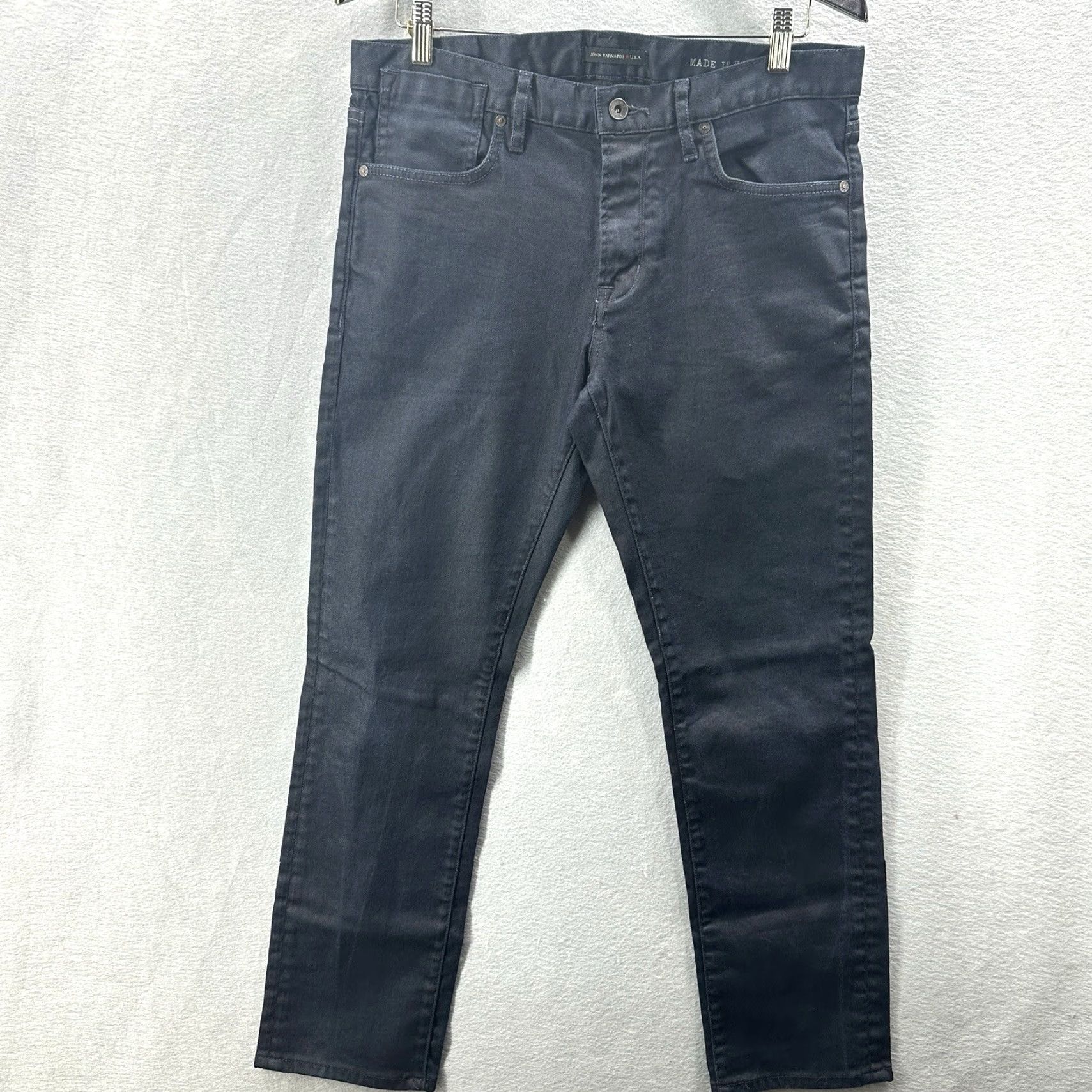 John Varvatos John Varvatos Jeans Mens 32 x 29 Black Bowery Denim Slim Straight Pants Preppy Size US 32 / EU 48 - 2 Thumbnail