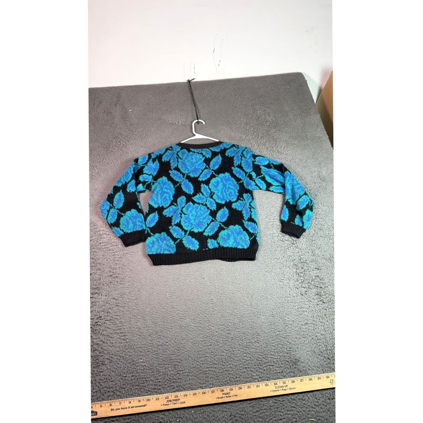 Vintage VINTAGE Fantasize by Jords Sweater Crewneck Blue Floral Rose Knit Mens S USA Made 1980s Size US S / EU 44-46 / 1 - 7 Thumbnail