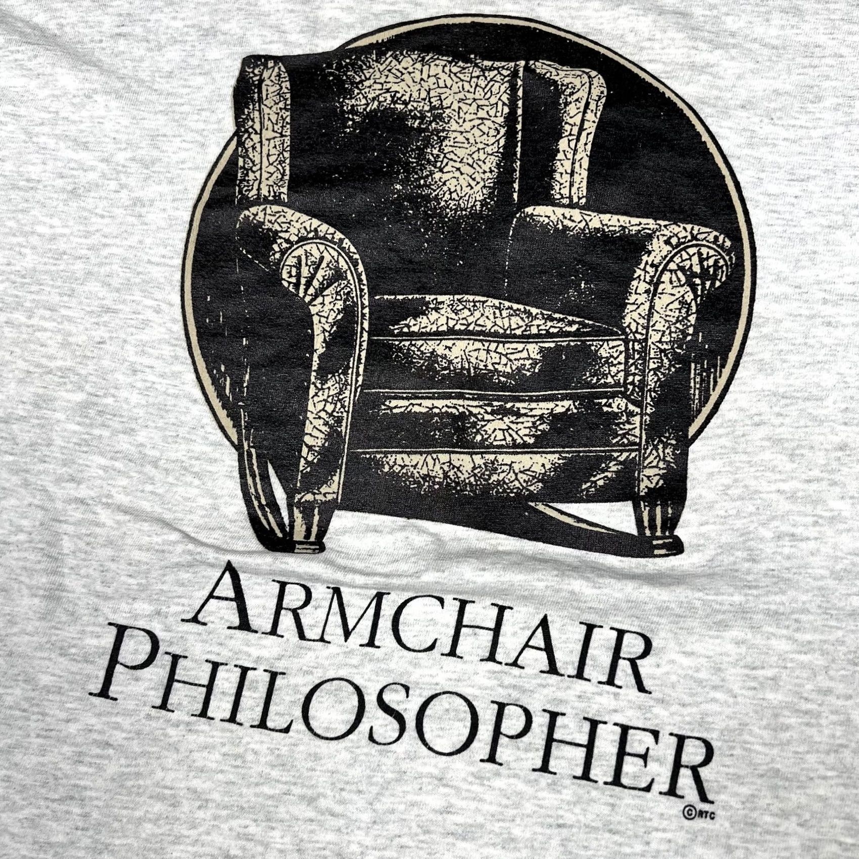 Fruit Of The Loom VINTAGE 90s Graphic Tee T-Shirt Armchair Philosopher XL Made USA Nike Size US XL / EU 56 / 4 - 5 Thumbnail