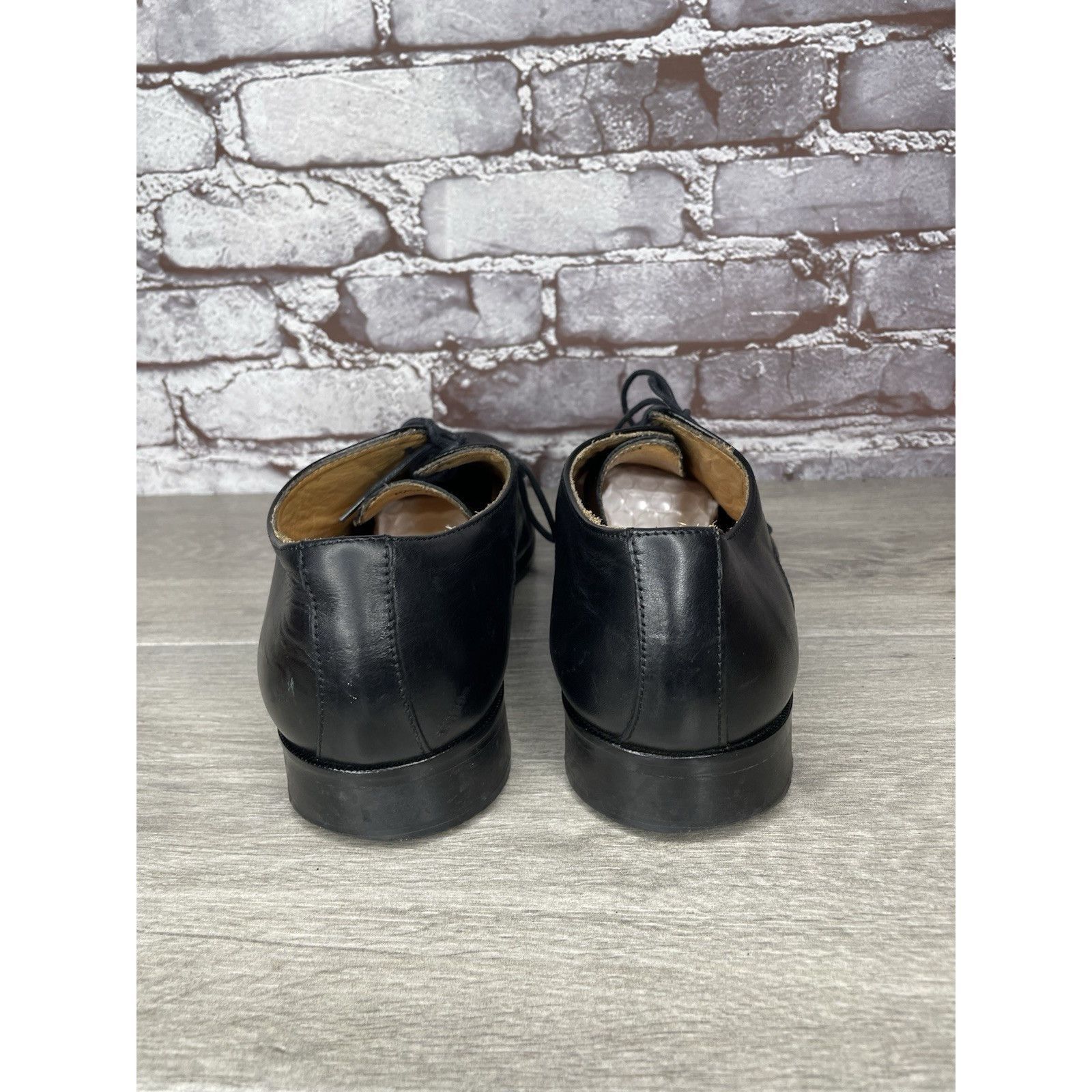 Mercanti Fiorentini Mercanti Fiorentini Black Leather Derby Lace Up Dress Shoes Size US 10 / EU 43 - 5 Thumbnail