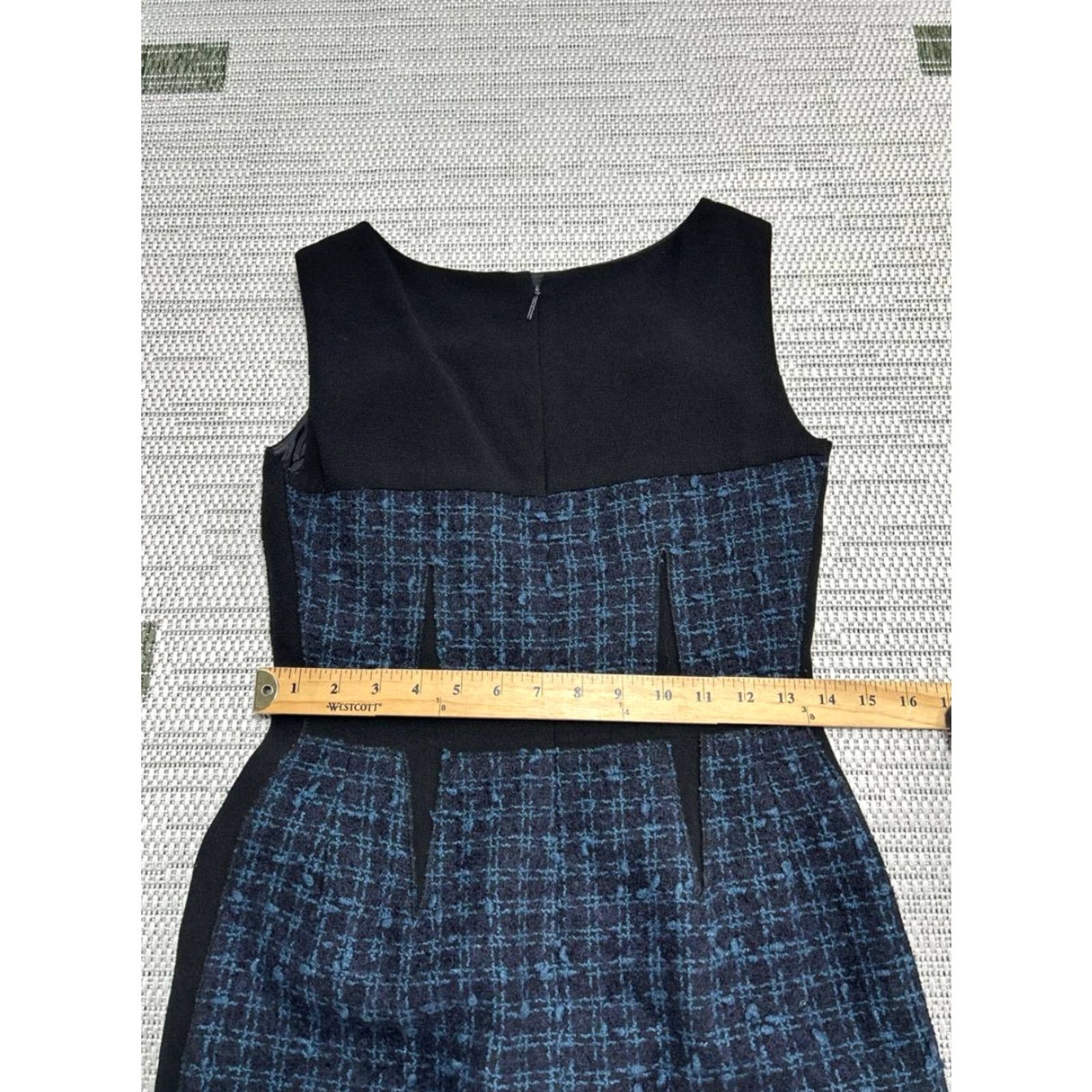 Tory Burch Tory Burch Sloane Pencil Dress Women 2 Blue Wool Plaid Tweed Sleeveless Back Zip Dress Knee Length Size XS / US 0-2 / IT 36-38 - 6 Thumbnail