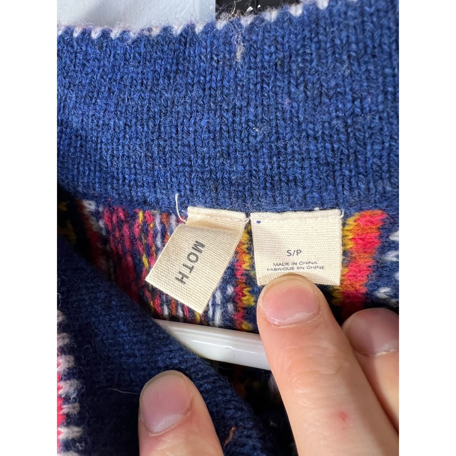 Anthropologie Anthropologie Moth Livia Intarsia Fair Isle 100% Wool Cardig Size S / US 4 / IT 40 - 5 Thumbnail