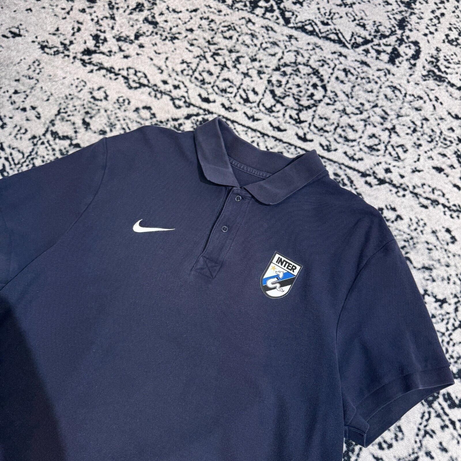 Nike × Vintage Nike Navy Cotton Polo Shirt Size L Inter Mediolan Y2K 90s Size US L / EU 52-54 / 3 - 4 Thumbnail