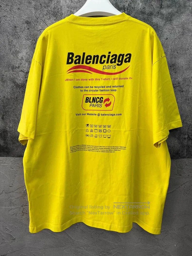 Balenciaga Balenciaga Yellow Wave Logo Short Sleeve Tee. Size US S / EU 44-46 / 1 - 3 Thumbnail