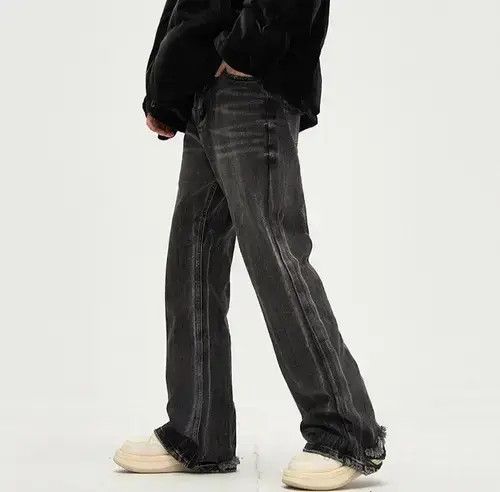 Jean Faded Black Ripped Flare jeans Size US 32 / EU 48 - 3 Thumbnail