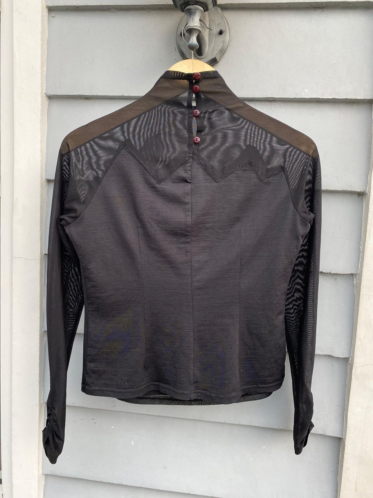 Japanese Brand Paola Dark Romantic Mesh Top Japan Leaves & Embellishments Size S / US 4 / IT 40 - 2 Thumbnail