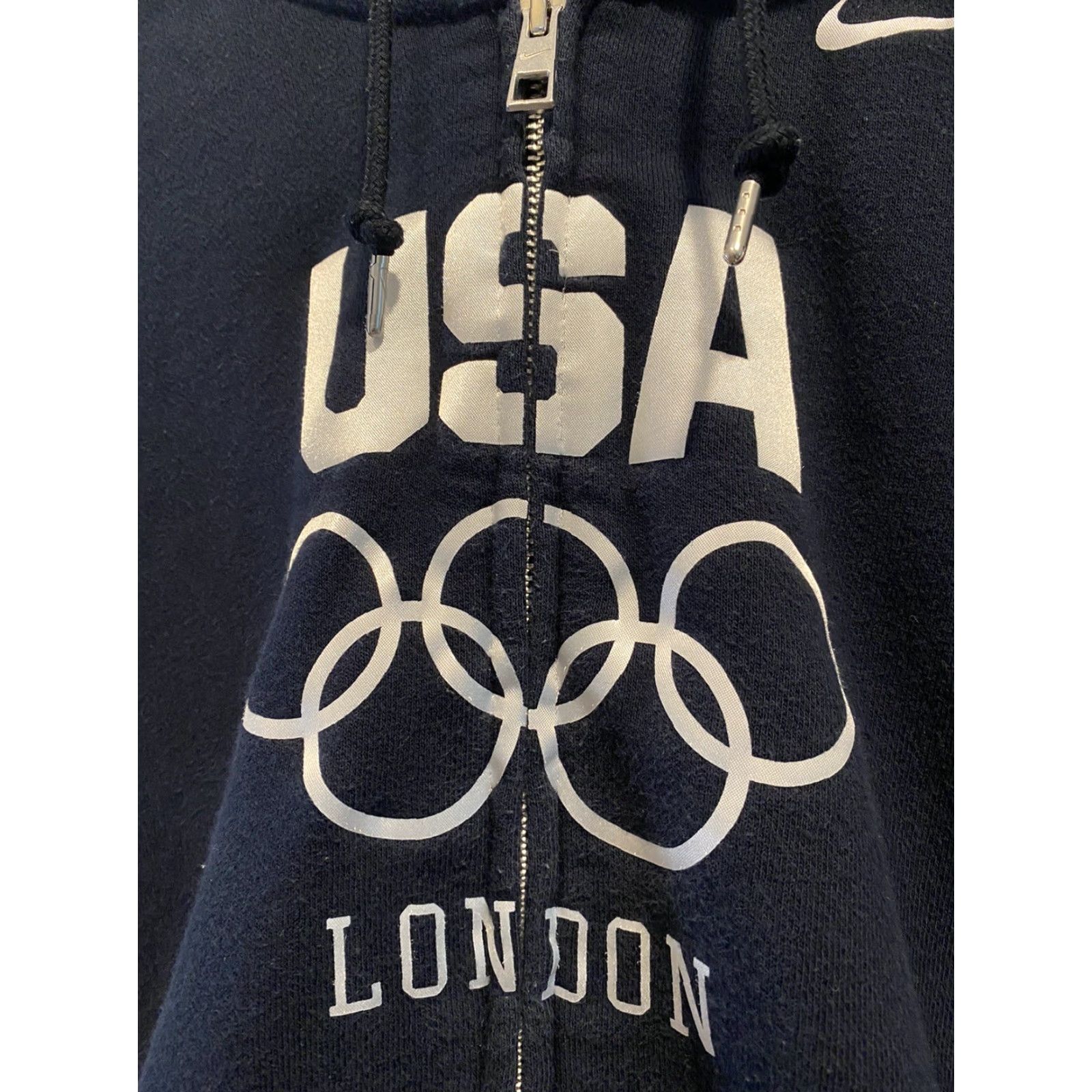 Nike VINTAGE Nike USA London Olympics blue Full Zip Hoodie Sweatshirt Womens Small S Long Sleeve Size S / US 4 / IT 40 - 3 Thumbnail