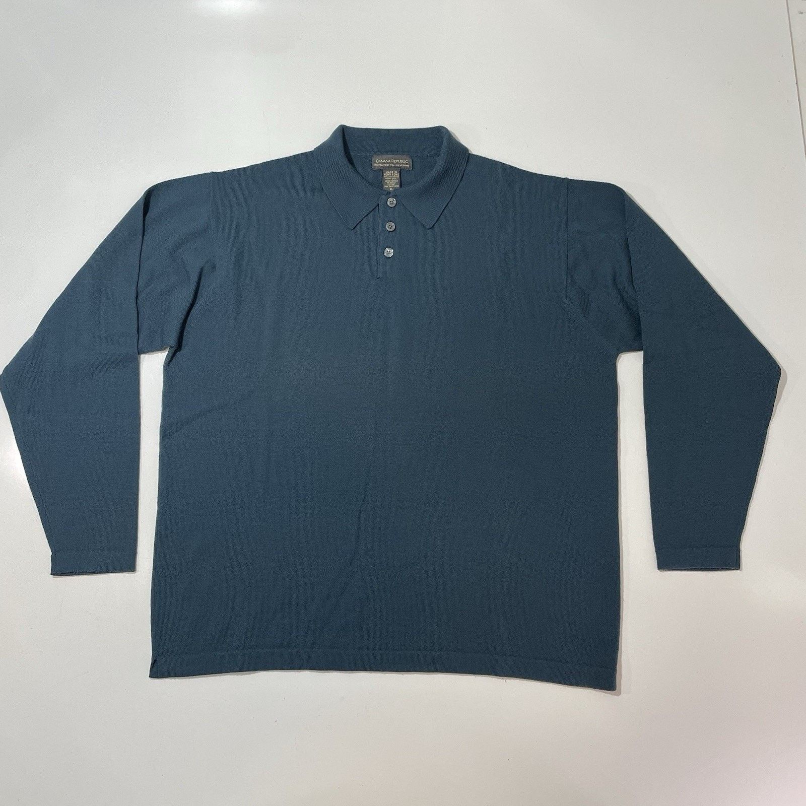 Banana Republic Banana Republic Polo Sweater Mens XL Gray Collar Cotton Size US XL / EU 56 / 4 - 1 Thumbnail