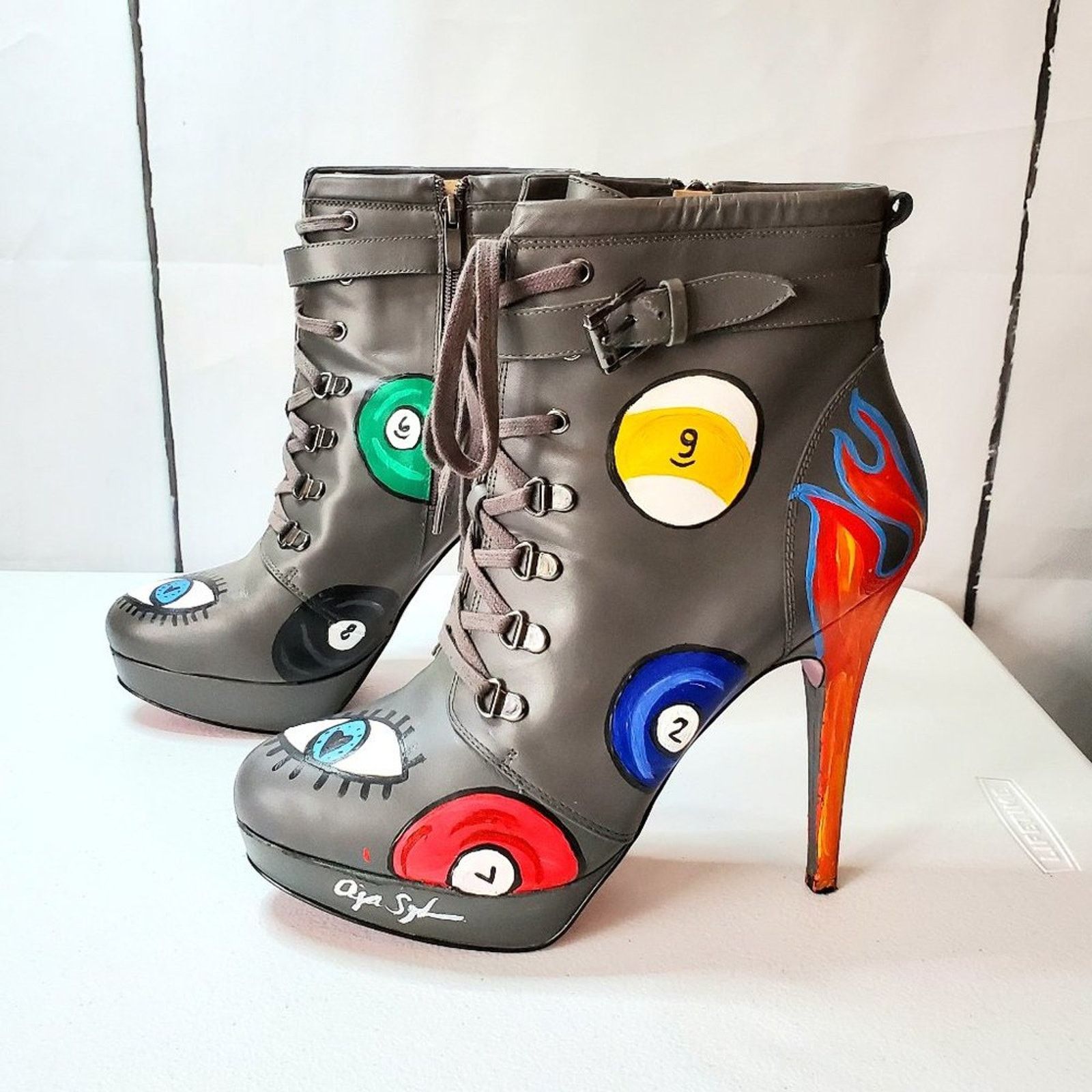 Other Paris Hilton Trinity Custom Art Leather Stiletto Booties Size US 11 / IT 41 - 1 Thumbnail