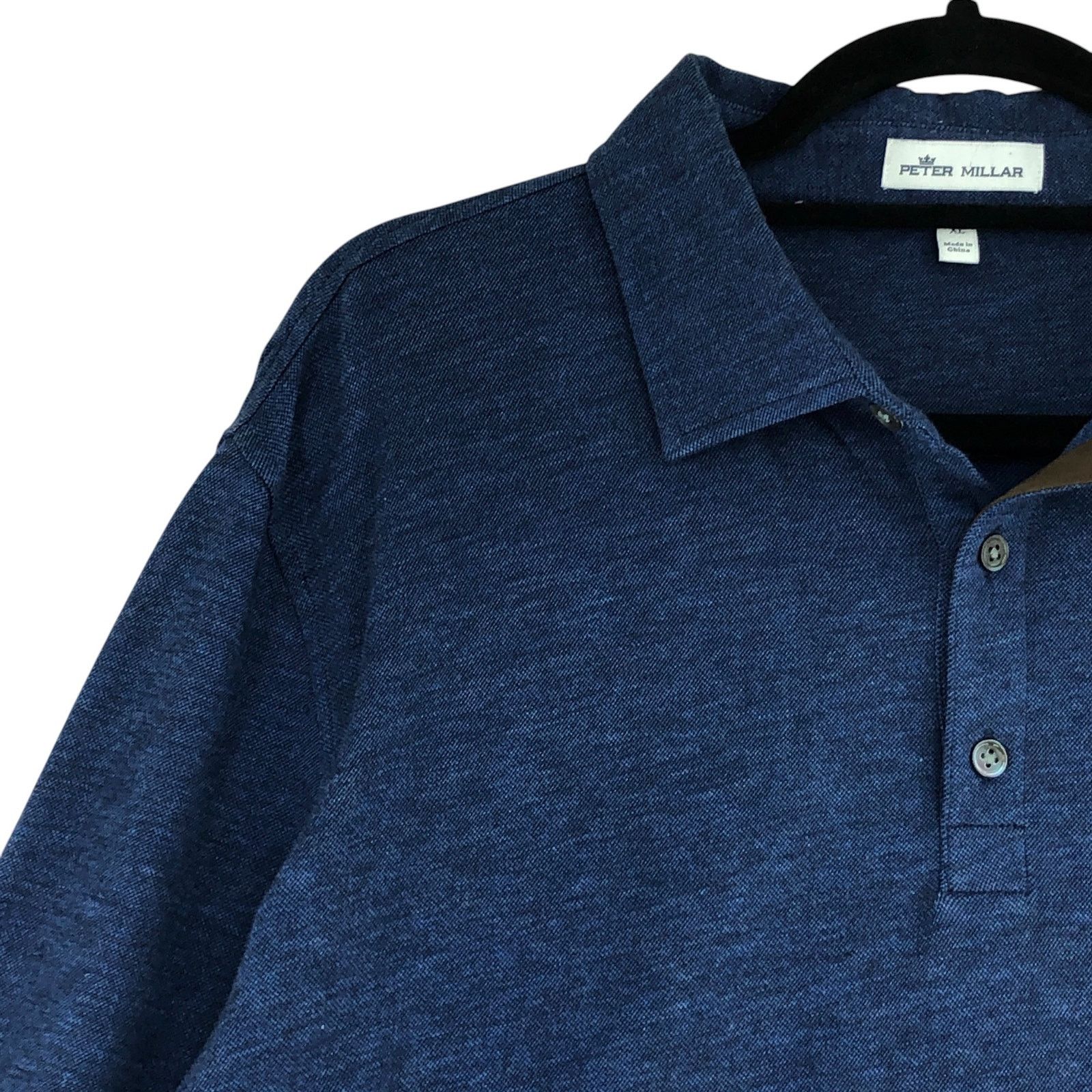 Peter Millar Peter Millar Size XL Polo Long Sleeve Suede Placket *ALTERED Size US XL / EU 56 / 4 - 6 Thumbnail