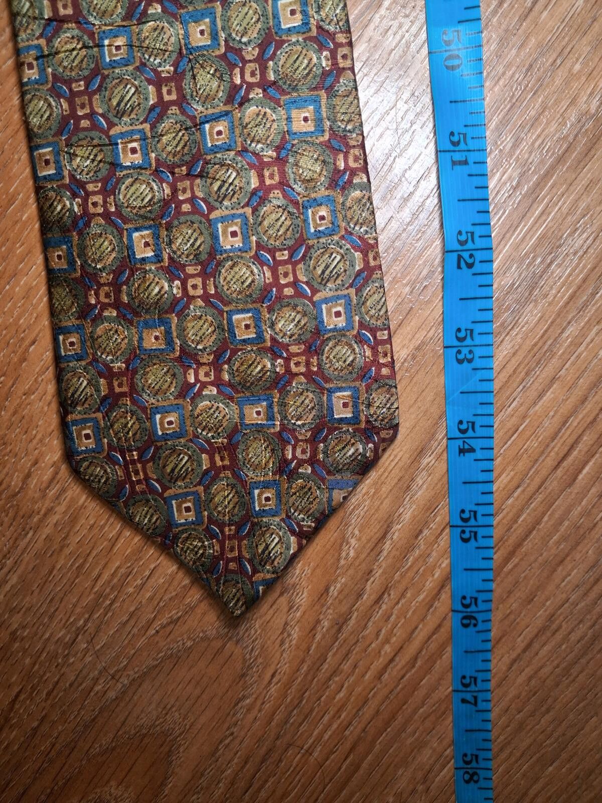 Ermenegildo Zegna Ermenegildo Zegna Silk Tie Red Geometric Made in Italy Wide Size ONE SIZE - 7 Thumbnail