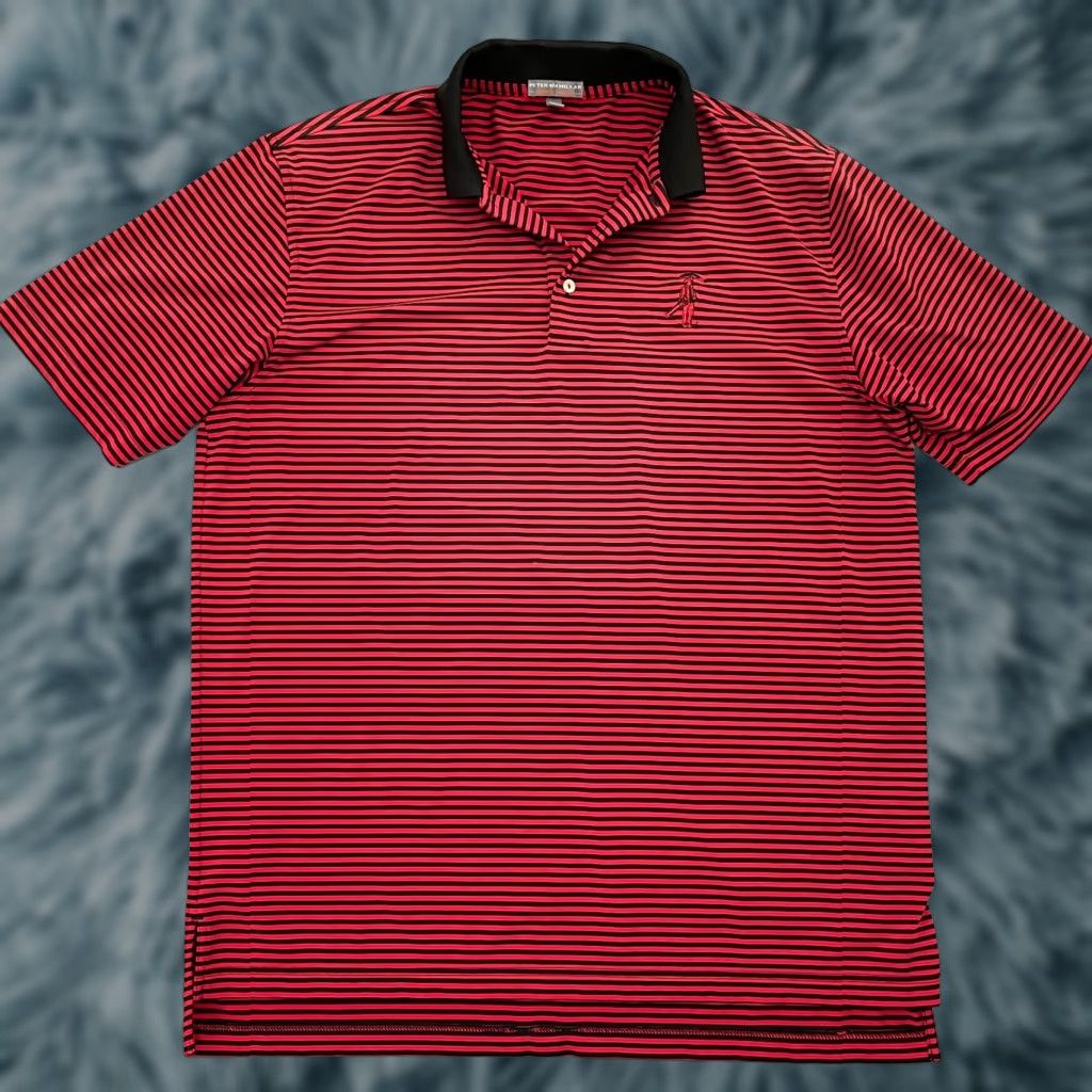Peter Millar Peter Millar Shirt Adult Large Red Black Polo Striped Summer Comfort Logo Mens L Size US L / EU 52-54 / 3 - 1 Thumbnail